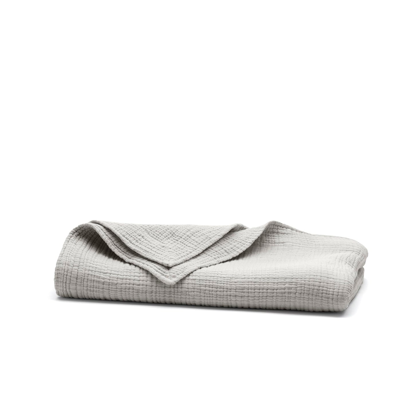 BOLL & BRANCH Dream Throw Blanket - One Size, Mist - Luxury 100% Organic Cotton - Soft, Lightweight and Breathable - Cloud-Like Touch - 50x70 Inches
