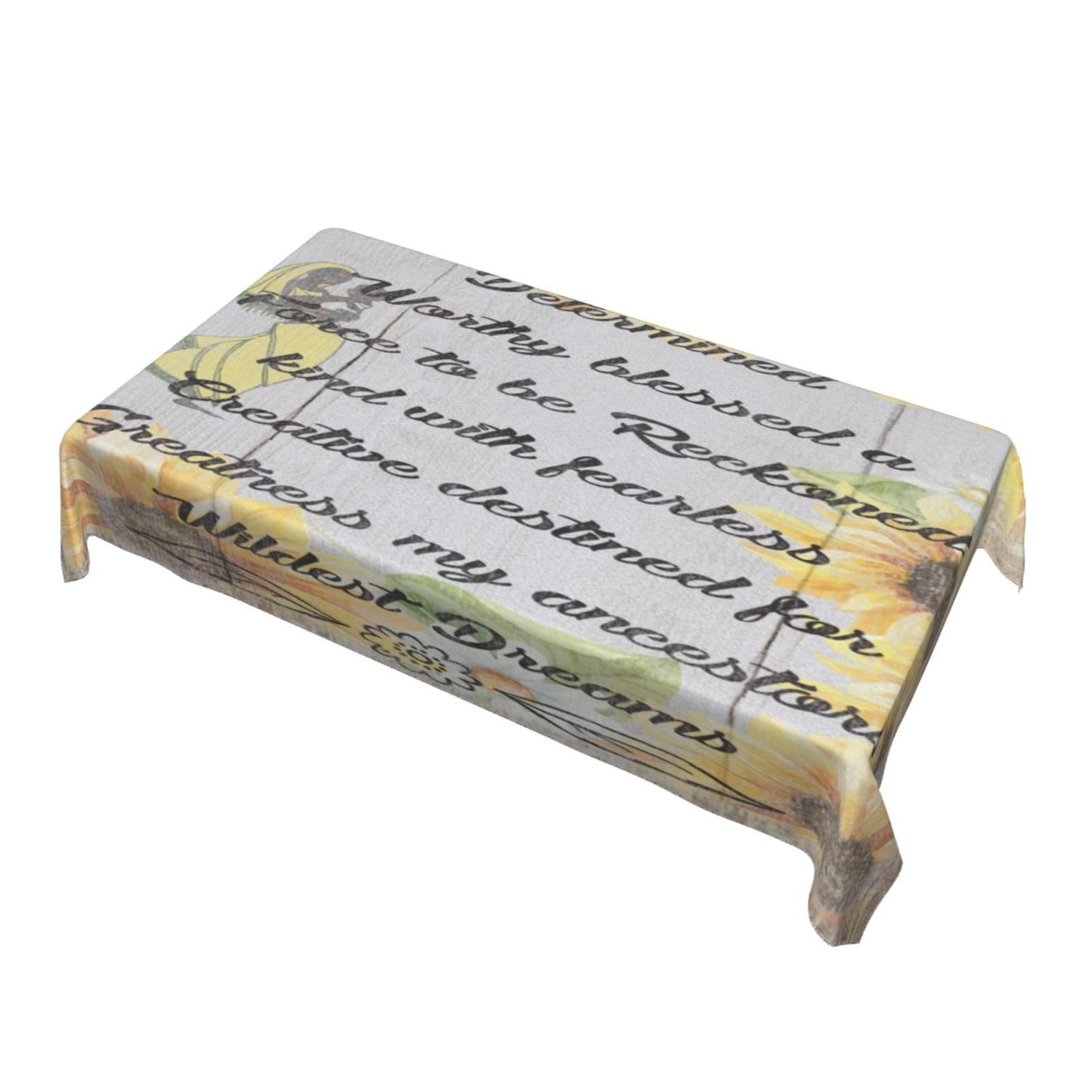 African America Women Inspirational Quote Rectangular Tablecloth Table Cloth Decorative Table Cover for Dining/Party/Buffet/Wedding 35 x 55 Inches