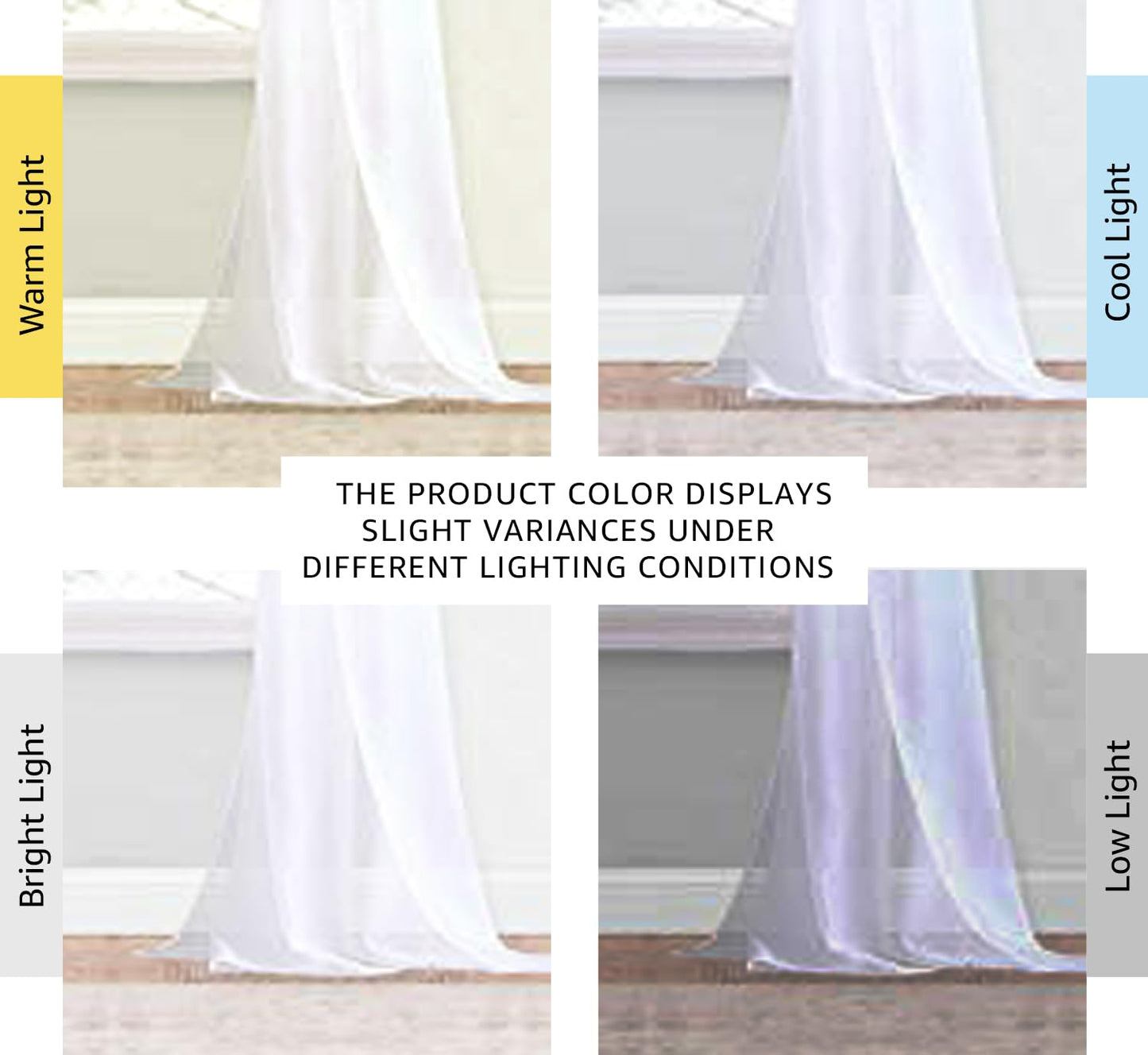 NICETOWN White Sheer Window Scarf 216 inch Extra Long 2 Panels, Soft Voile Textured Bed Canopy Scarf Curtains for Event Designs/Home Decor, 60 inches Wide,