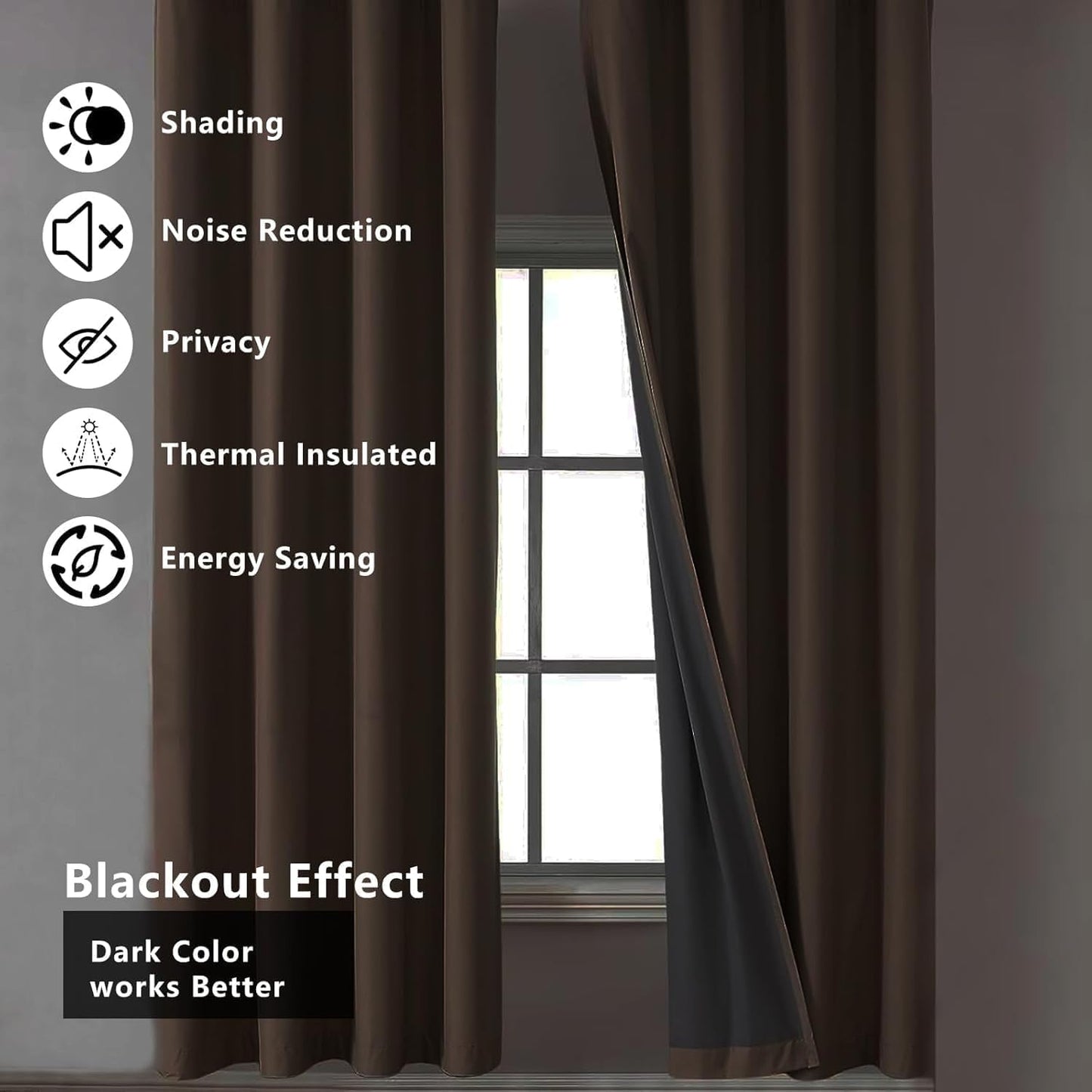 Waterfall Curtains 52x63 Inch, 2 Panels