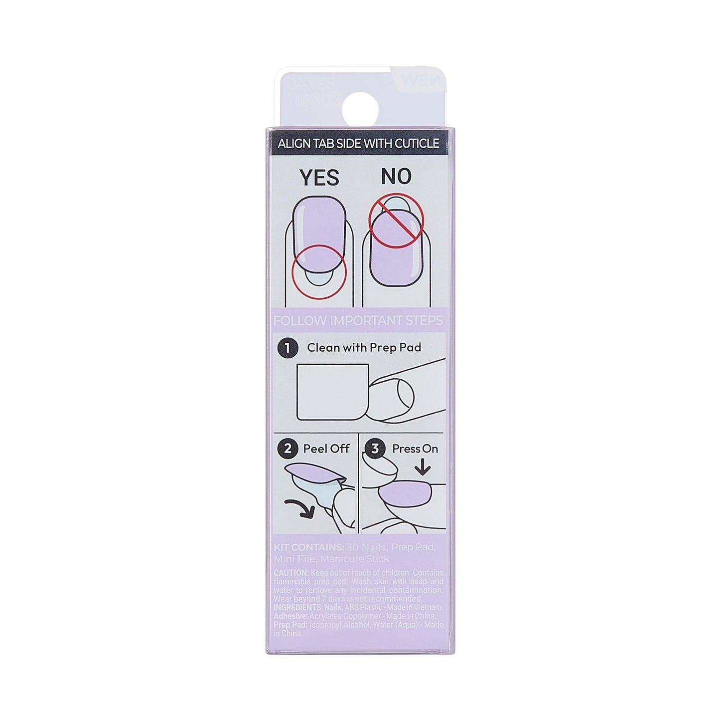 Kiss Impress Color Press-On Nails, Nail Kit, PureFit Technology, Short Length, “Picture Purplect”, Polish-Free Solid Color Manicure, Includes Prep Pad, Mini Nail File, Cuticle Stick, and 30 Fake Nails