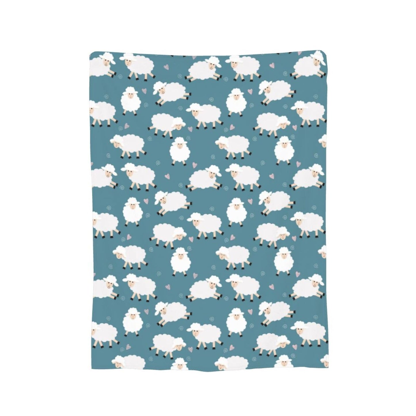 Gbuzozie Cute Sheep Blue Background Fleece Blanket Lightweight Ultra-Soft Throw Blanket for Sofa Couch Bed Camping Travel - Super Soft Cozy Microfiber Blanket 60"X50"