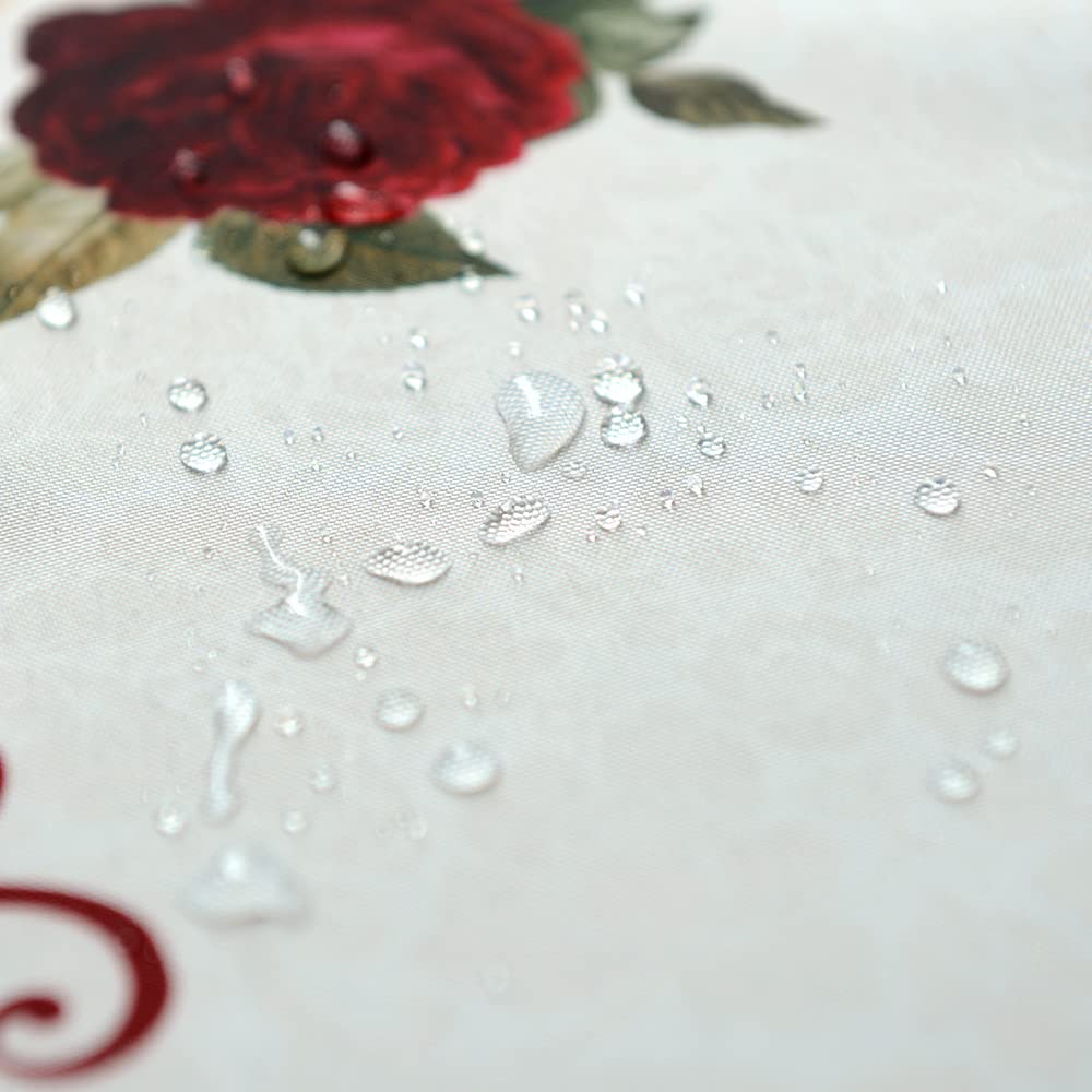 SUTAVIA Lace Embroidered Table Cloth,Rectangular Farmhouse TableCover,Classic Oblong Antique Flower Decor Macrame Tablecloth (Burgundy, Rectangle/Oblong, 52 x 70 Inch,4-6 Seats)