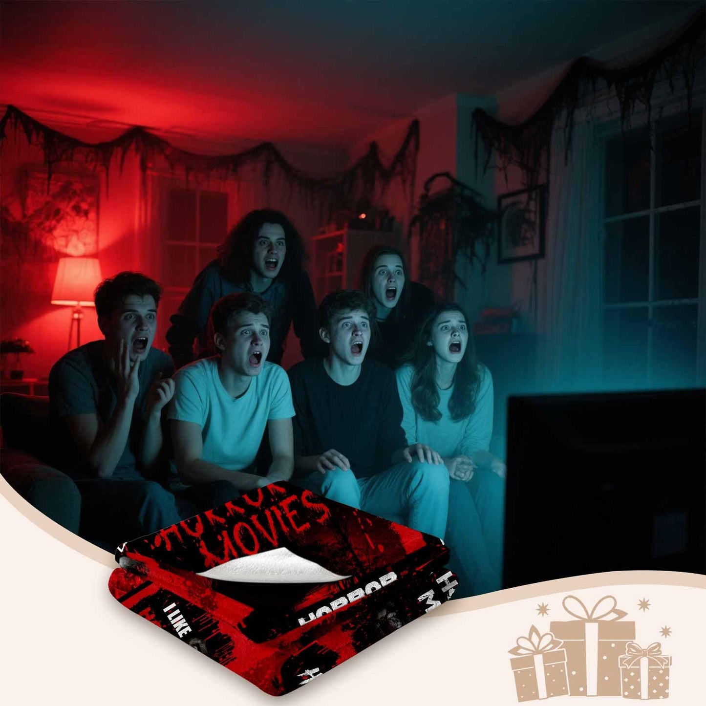 Whasnrt Horror Movie Gift Blanket 60"X50", Halloween Throw