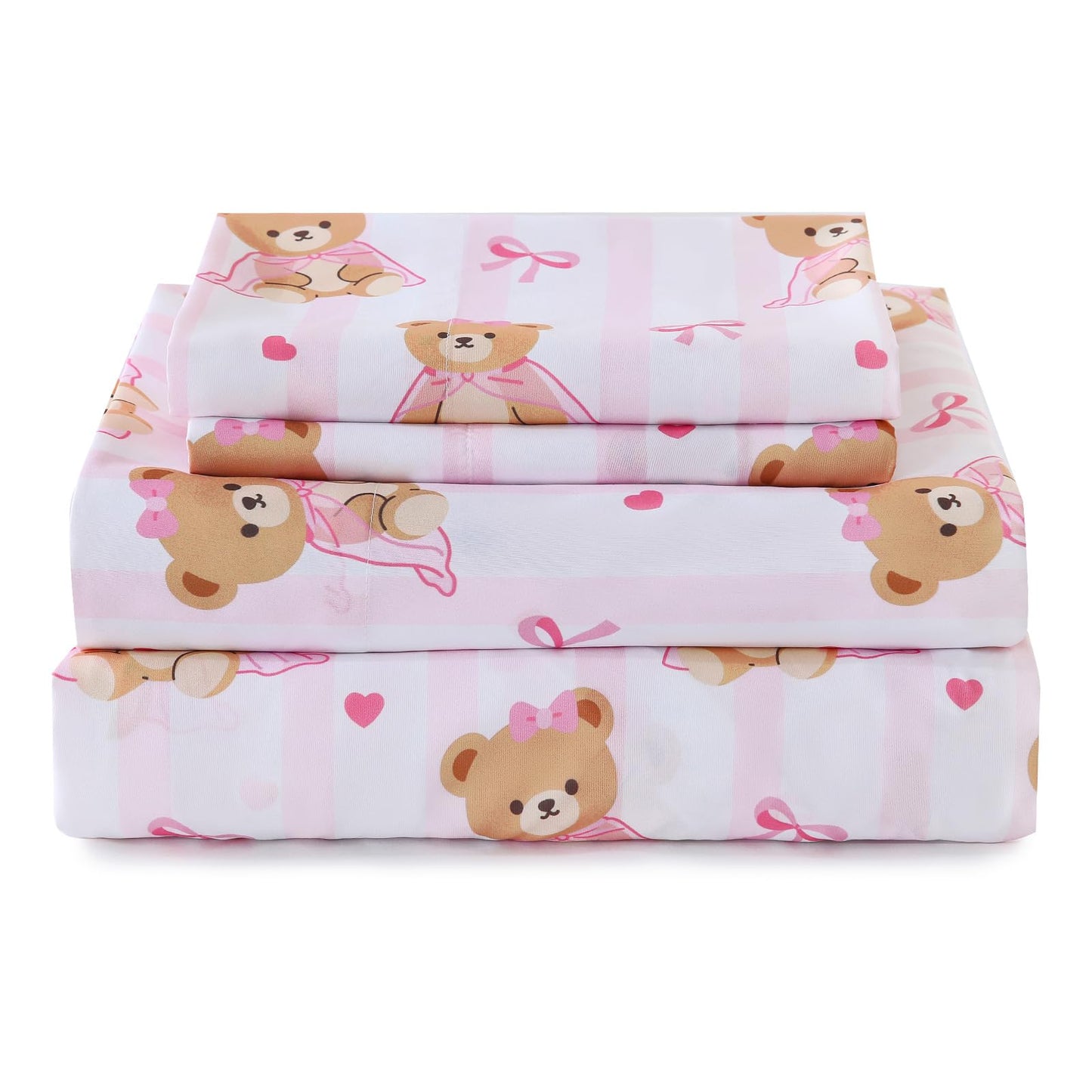 ChicView Queen Sheet Set Kids,4 Pieces Breathable Soft Microfiber Bedsheets for Child Boys Girls, Anti Pilling Deep Pockets Easy Care Bed Sheets, Teddy