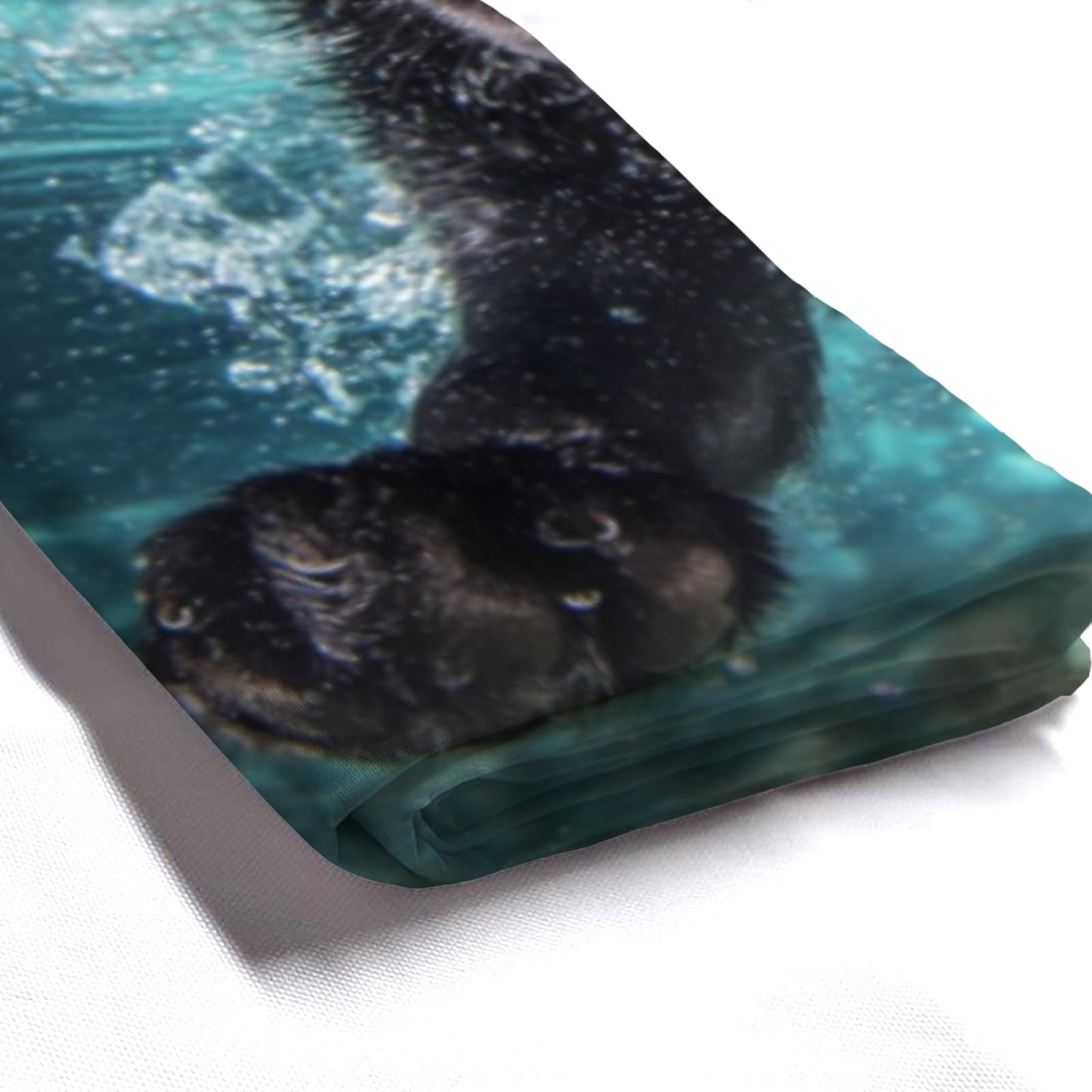 Wordatu Shower Curtains Swimming Black Labrador Dog Cute Animal Pet in Blue Water Ocean Pool Fabric Polyester, Bathroom Curtains with 12 Hooks 72x72 Inch