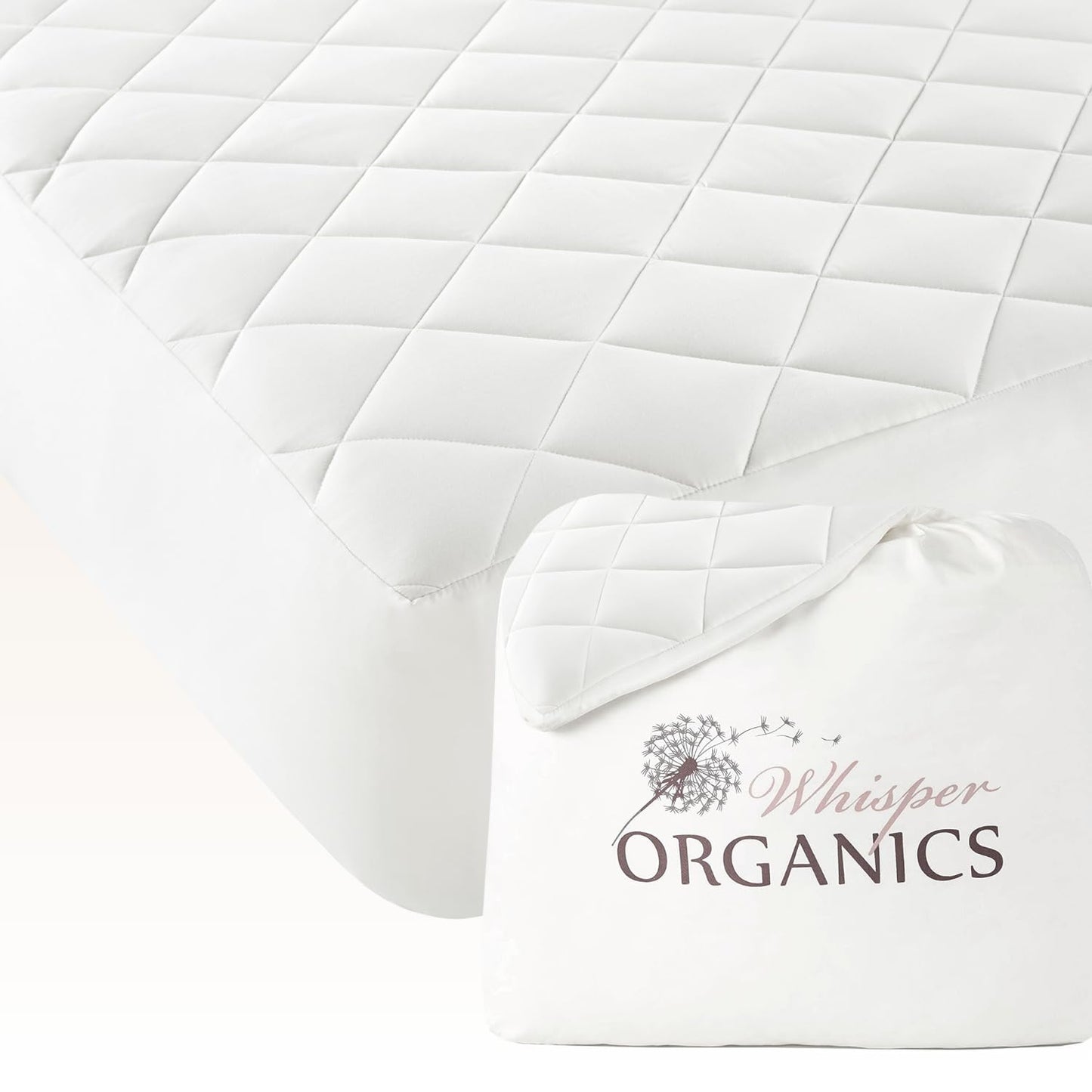 100% Cotton Organic Mattress Pad - Luxury Quilted Mattress Topper Protector Plush & Breathable Machine Washable Design - Fairtrade & GOTS Certified Premium 400GSM Thick with Deep Pocket (Cal King)