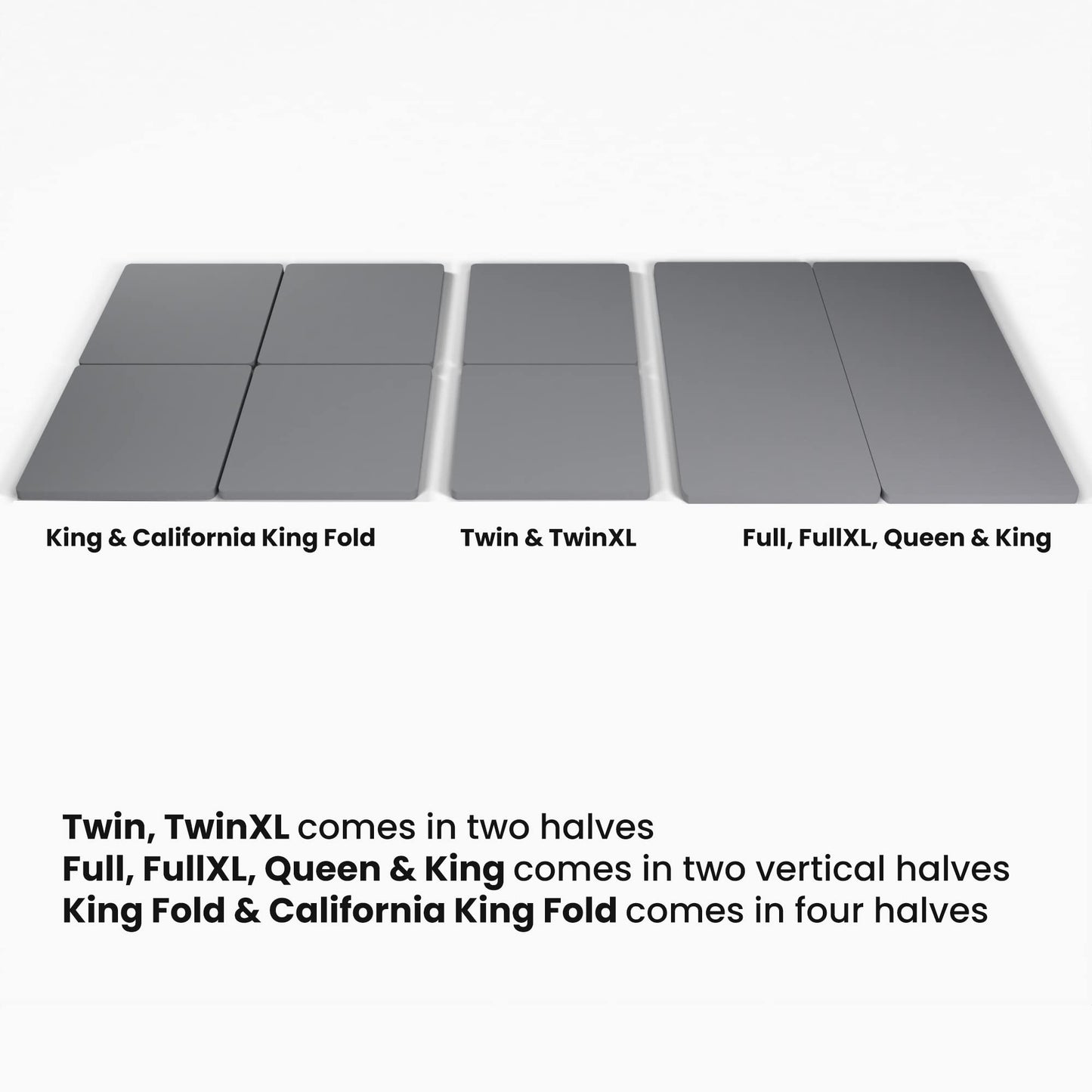 Continental Mattress, 1.5-Inch Split Bunkie Board for Mattress/Bed Support - Fully Assembled, Improved Comfort and Support, Queen(Fold), Grey
