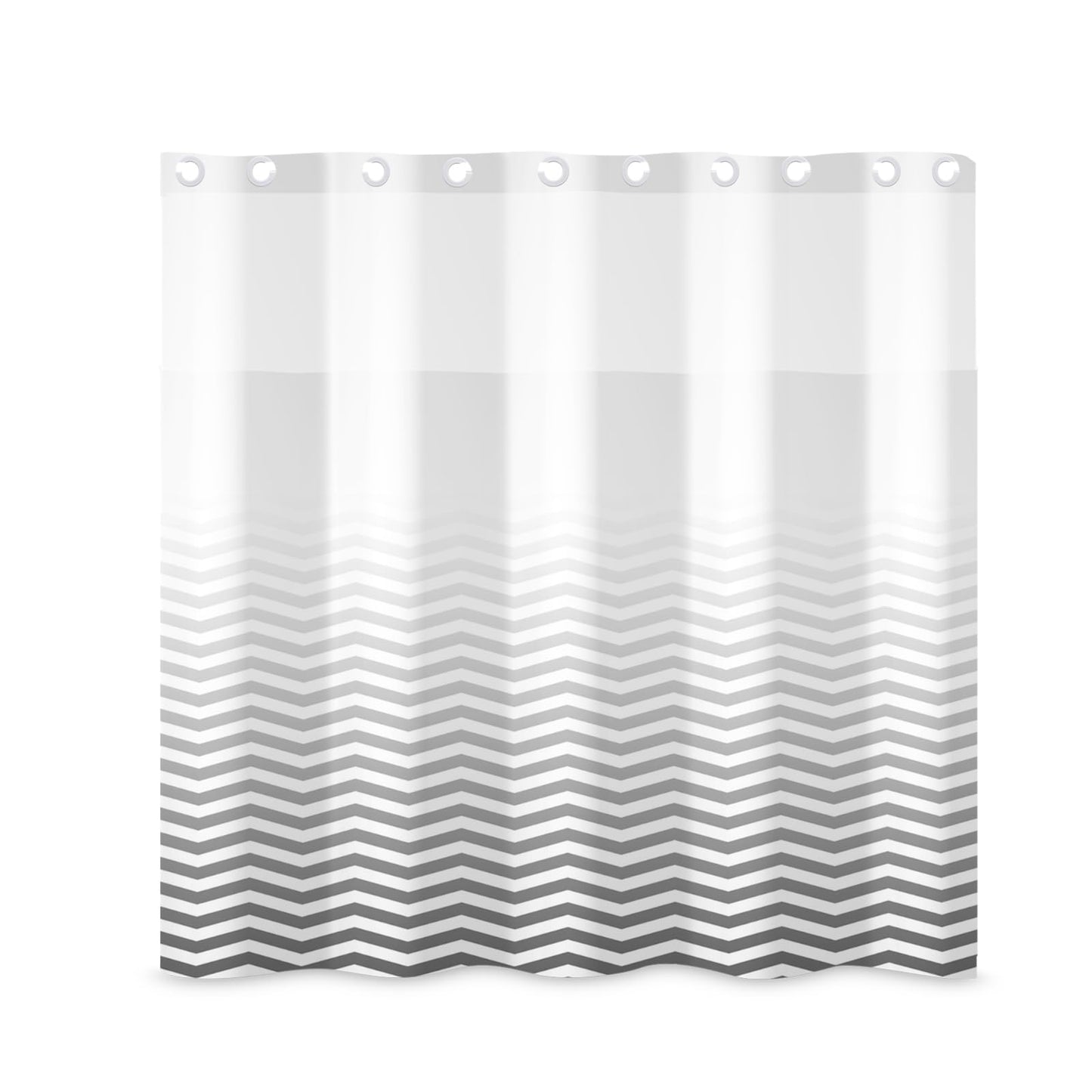ggaimwf 71x71 Inch Without Hook Striped Shower Curtain and Liner Set Ombre Grey White Snap in Shower Curtains for Bathroom Color Gradient Modern Textured Bathroom Set