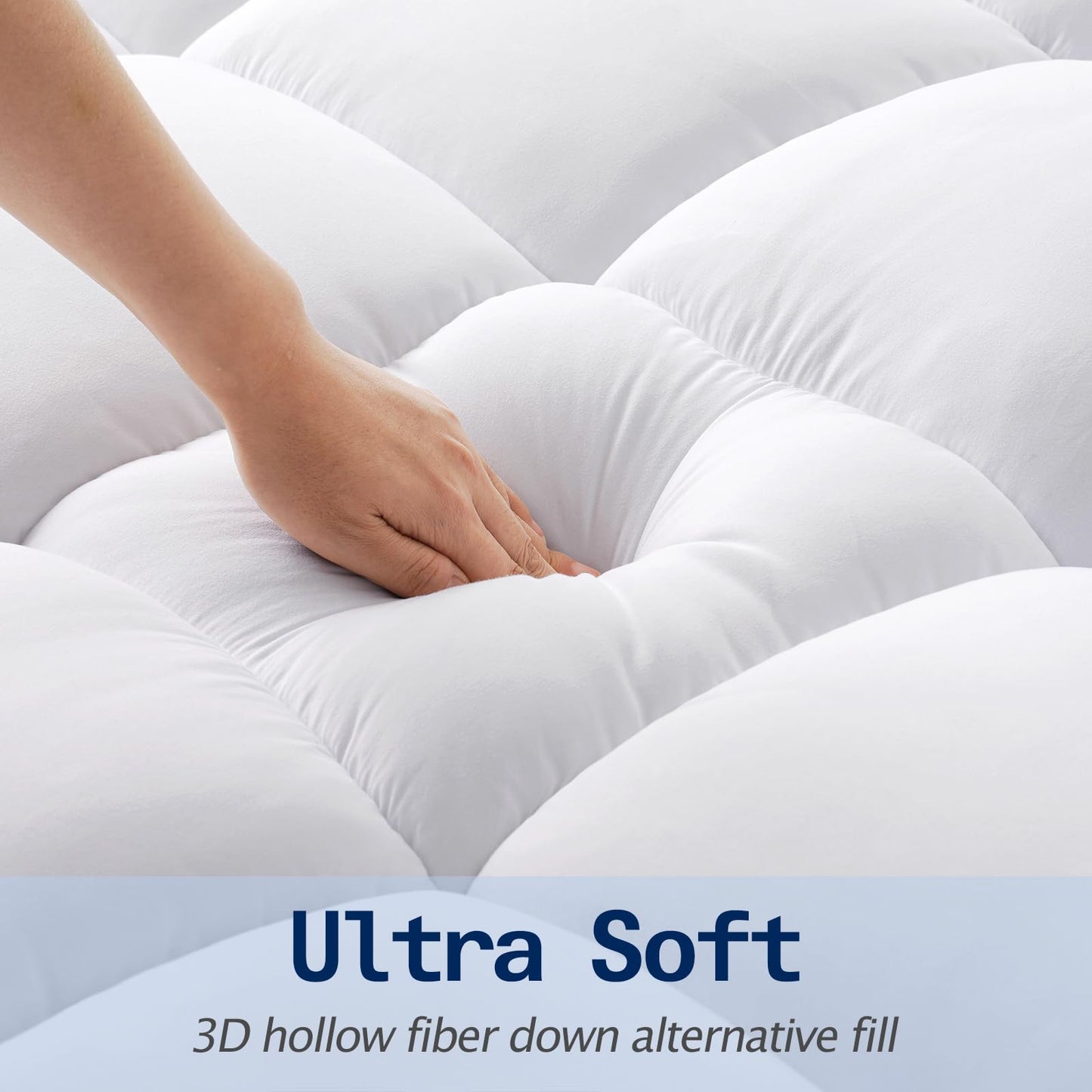 SOPAT Mattress Topper King Size Extra Thick Mattress Pad 8-21" Deep Pocket Soft Down Alternative Fill Mattress Protector Pillow Top Mattress Cover (78x80 Inches, White)