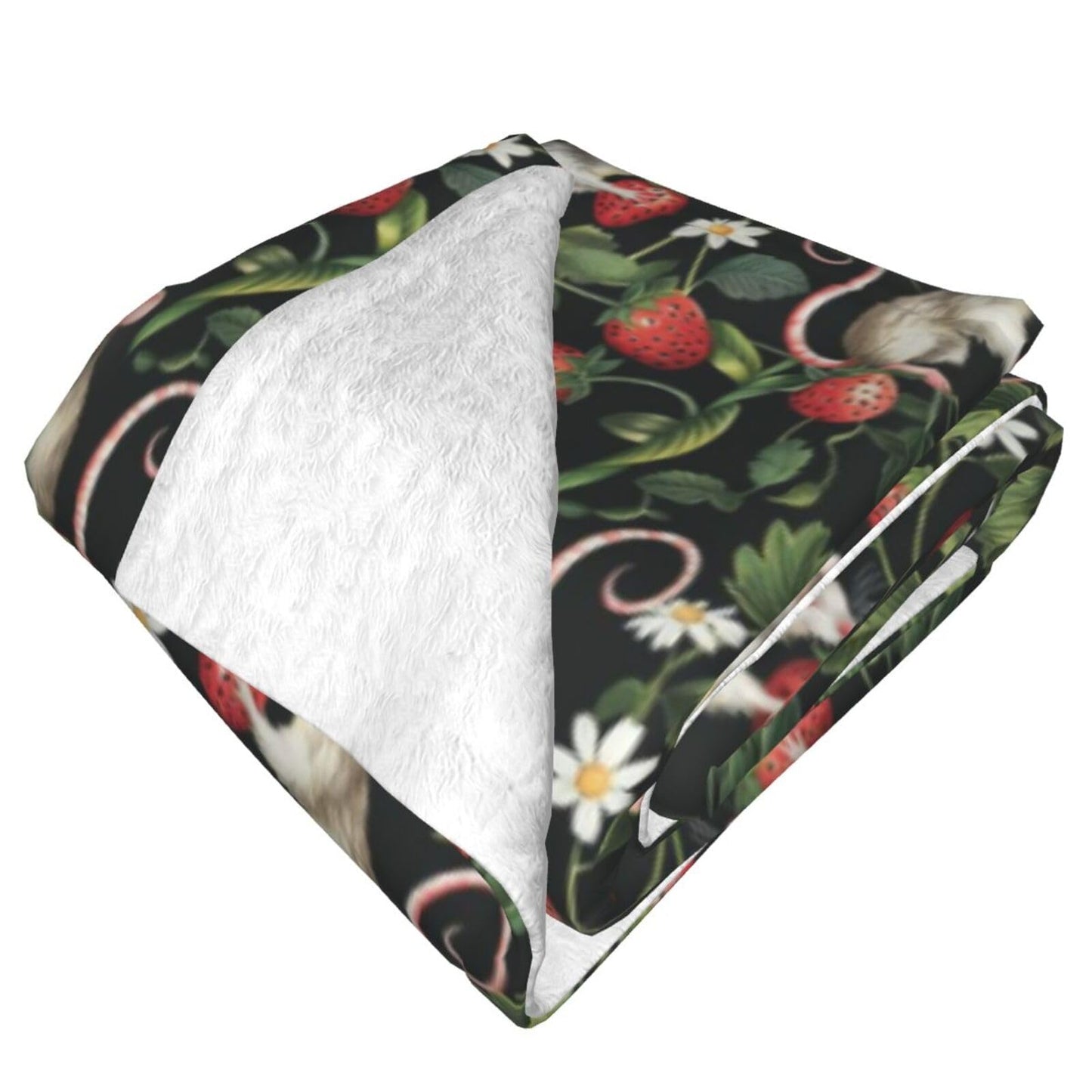 Cute Rat Blanket, Gifts for Women, Mice Strawberry Woodland Mouse Soft Lightweight Throw Blankets for Kids Girls, Travel Bed Living Room Decor, 50x60in