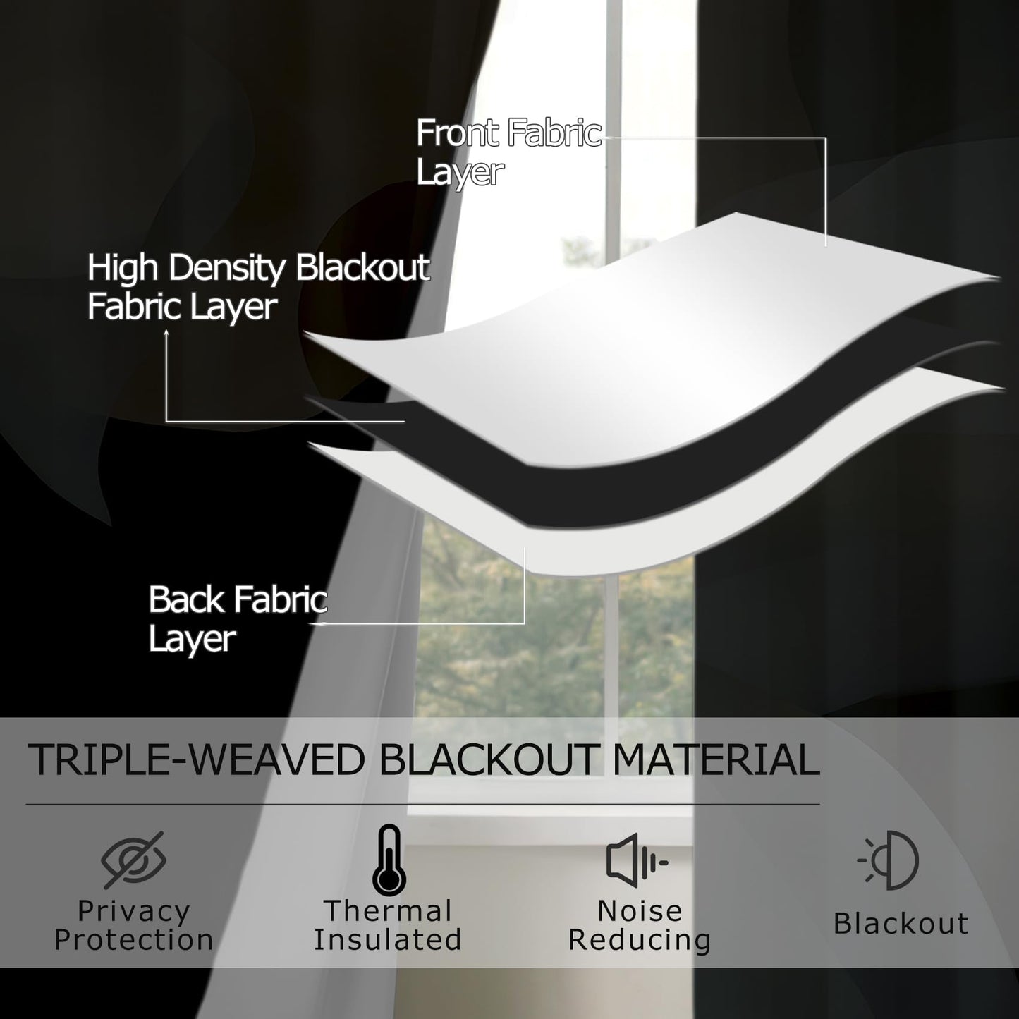 Solvivae Brown Grey Blackout Curtains for Bedroom Living Room, Abstract Modern Rustic Patterned Window Treatments, Room Darkening Thermal Insulated Grommet Drapes, 84 Inch Curtains 2 Panel Set