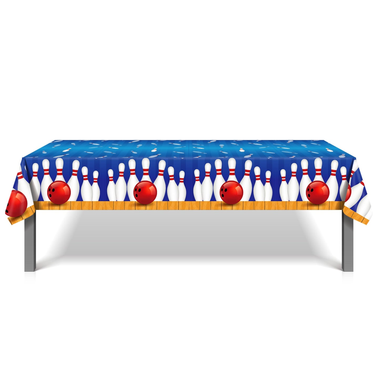 CC HOME 1Pc Bowling Party Plastic Tablecloth 54 x 87 Inch Long Table Cover, Bowling Ball Party Tablecover for Ball Sports Theme Kids Baby Shower Birthday Dinner Picnic Kitchen Event