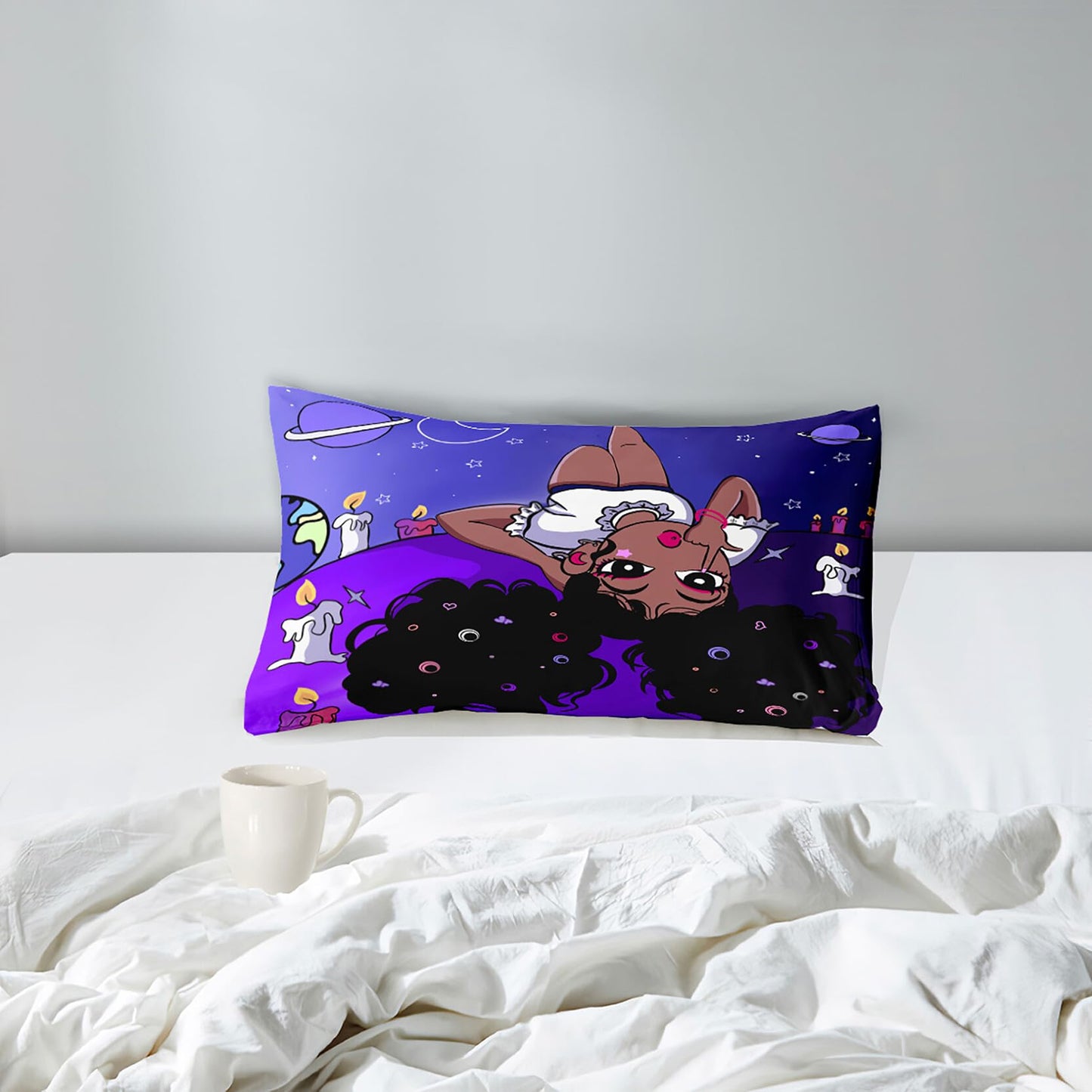 kodhyvj African American Comforter Sets, Black Girls Comforter Set Twin, Girls Bedroom Decor, Purple Black Bedding Set with 1 Comforters +1 Pillowcase