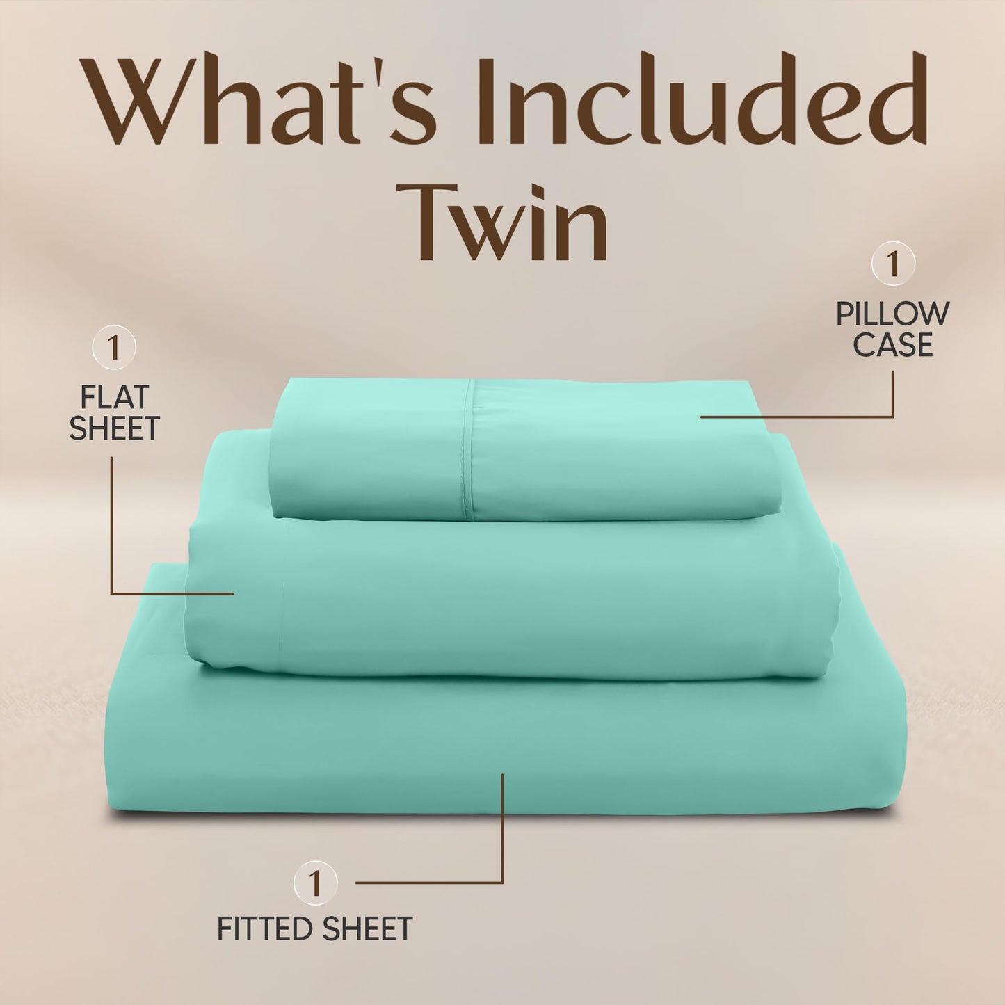 Utopia Bedding Twin Sheet Set – 3 Piece Bed Sheets for Twin Size Bed, Soft and Breathable Microfiber, Includes 1 Fitted Sheet, 1 Flat Sheet and 1 Pillowcase – Oeko Tex (Spa Blue)