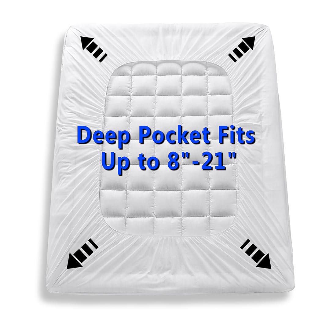 GERHOME Twin XL Size Quilted Fitted Mattress Pad Cover with Deep Pocket Fitted 8" - 21", Ultra Soft and Comfortable, Breathable (White, Twin XL)