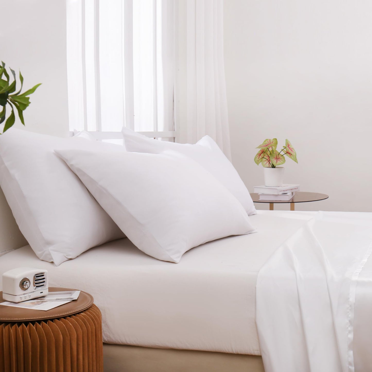 White Pillowcases King Size 24 Pack - Bulk Pillow Cases with Envelope Closure, Soft Brushed Microfiber Pillow Covers Hospital Hotel Airb&bs Essentials for Hosts, 20x36