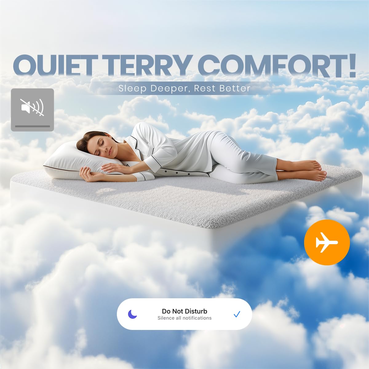 Twin Size Mattress Protector Waterproof, Premium 200 GSM Terry Mattress Cover, Soft & Breathable Bed Cover, Fitted Sheet Style Stretchable Deep Pockets 15" by Utopia Bedding (White)