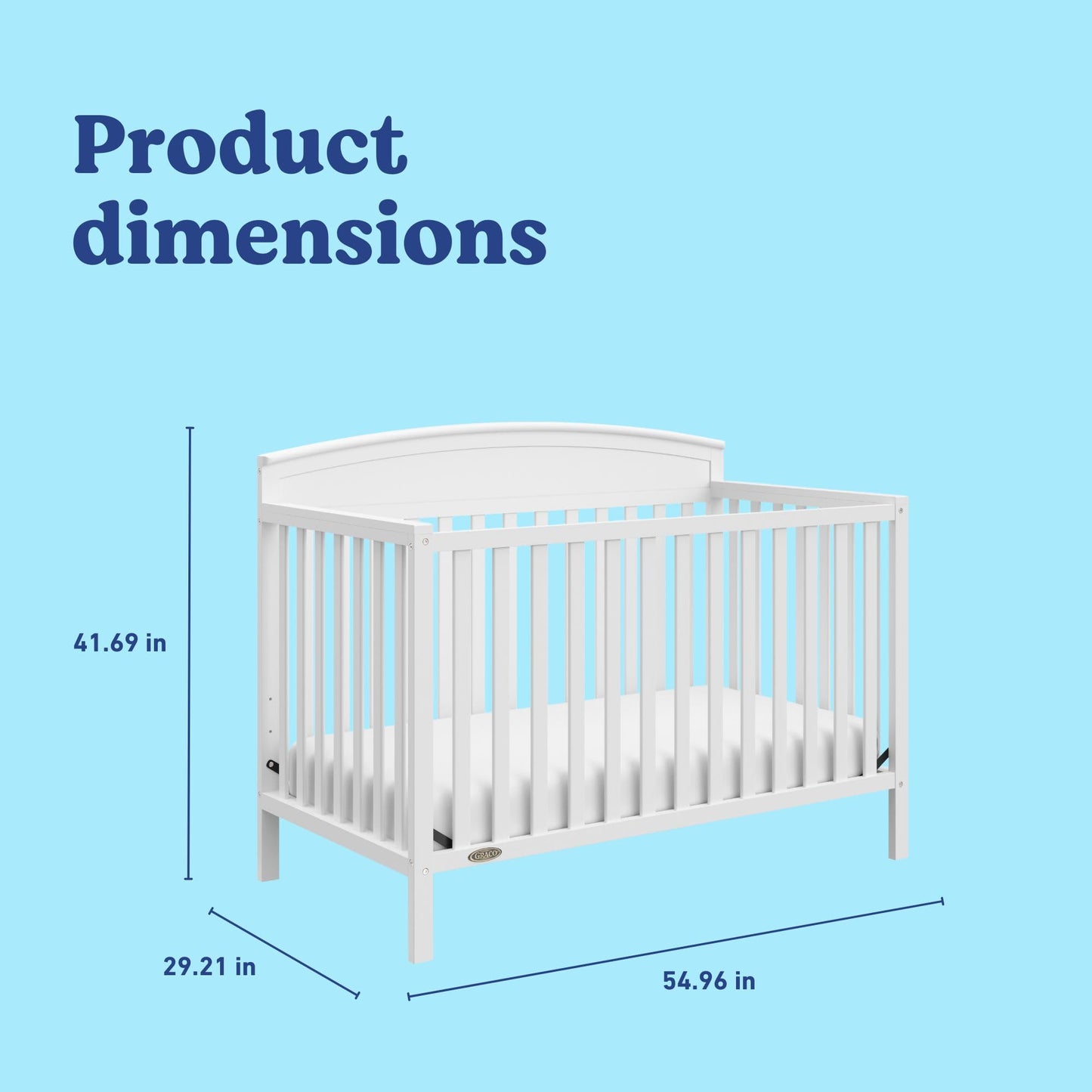 Graco Benton 5-in-1 Convertible Crib – GREENGUARD Gold Certified, Converts from Baby Crib to Toddler Bed, Daybed and Full-Size Bed, Fits Standard Full-Size Crib Mattress (White)