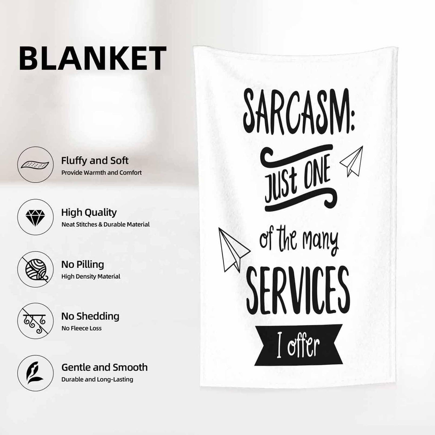 Throw Blanket 40x50 Inch,Funny Calligraphy Quote Cozy Soft Lightweight Fuzzy Flannel Blanket Suitable for Couch Bed Sofa Living Room in All Seasons