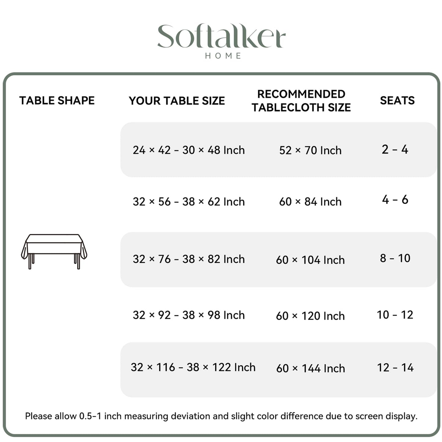 Softalker Sage Green Tablecloth Rectangle, Jacquard Weaved Texture Pattern Spring Tablecloth, Waterproof Wrinkle Free Washable Table Cloth for Outdoor Party Dinner - 52 x 70 Inch