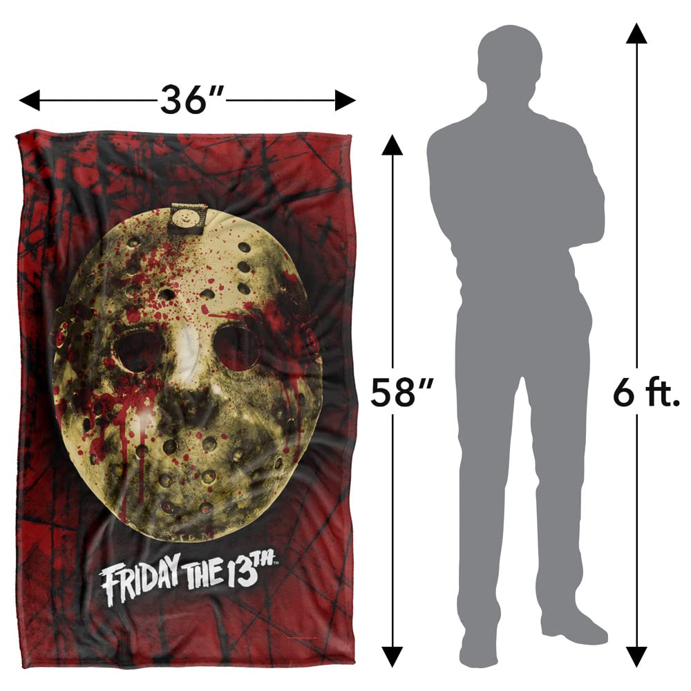 Friday The 13th Blanket, 36"x58", Bloody Mask, Silky Touch Super Soft Throw Blanket