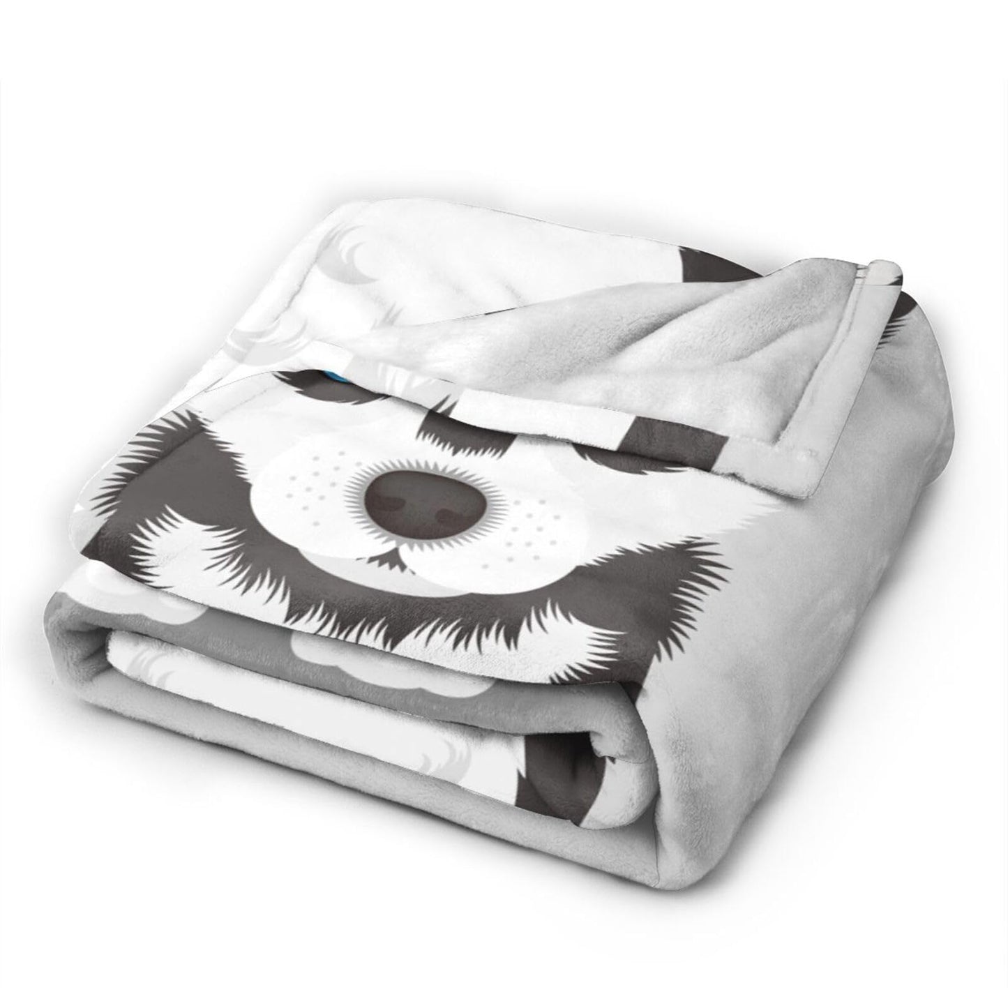 Cute Siberian Husky Puppy Dog Blanket Soft Lightweight Throw Blankets Cozy Flannel Bed Throws for Sofa Couch Travel Home Room Bedroom Decor Gifts for Boys Girls Kids Adults 60"x50"