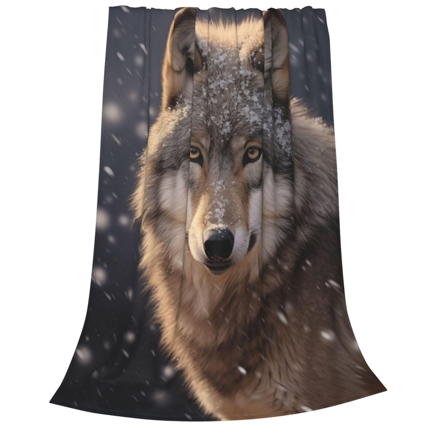 amepay Wolf Blanket Gifts for Women Men Girls Boys Snow Wolves Flannel Throw Blankets for Home Decor Couch Bed Sofa Soft Fuzzy Lightweight for All Season 60x50 Inches