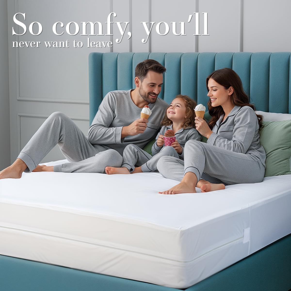 Utopia Bedding Full Size Mattress Protector Zippered, 100% Waterproof Bed Bug and Dust Mite Proof Mattress Encasement, Absorbent 6 Sided Mattress Cover