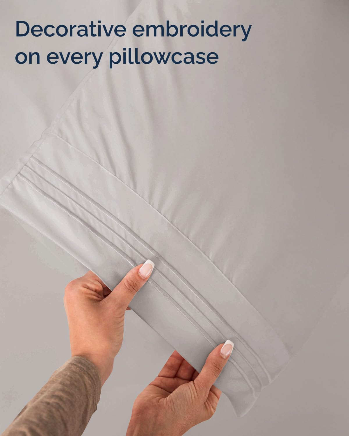 Twin Size 3 Piece Sheet Set - Comfy Breathable & Cooling Sheets - Hotel Luxury Bed Sheets for Women and Men - Deep Pockets, Easy-Fit, Soft and Wrinkle Free Sheets - Light Grey Oeko-Tex Bed Sheet Set