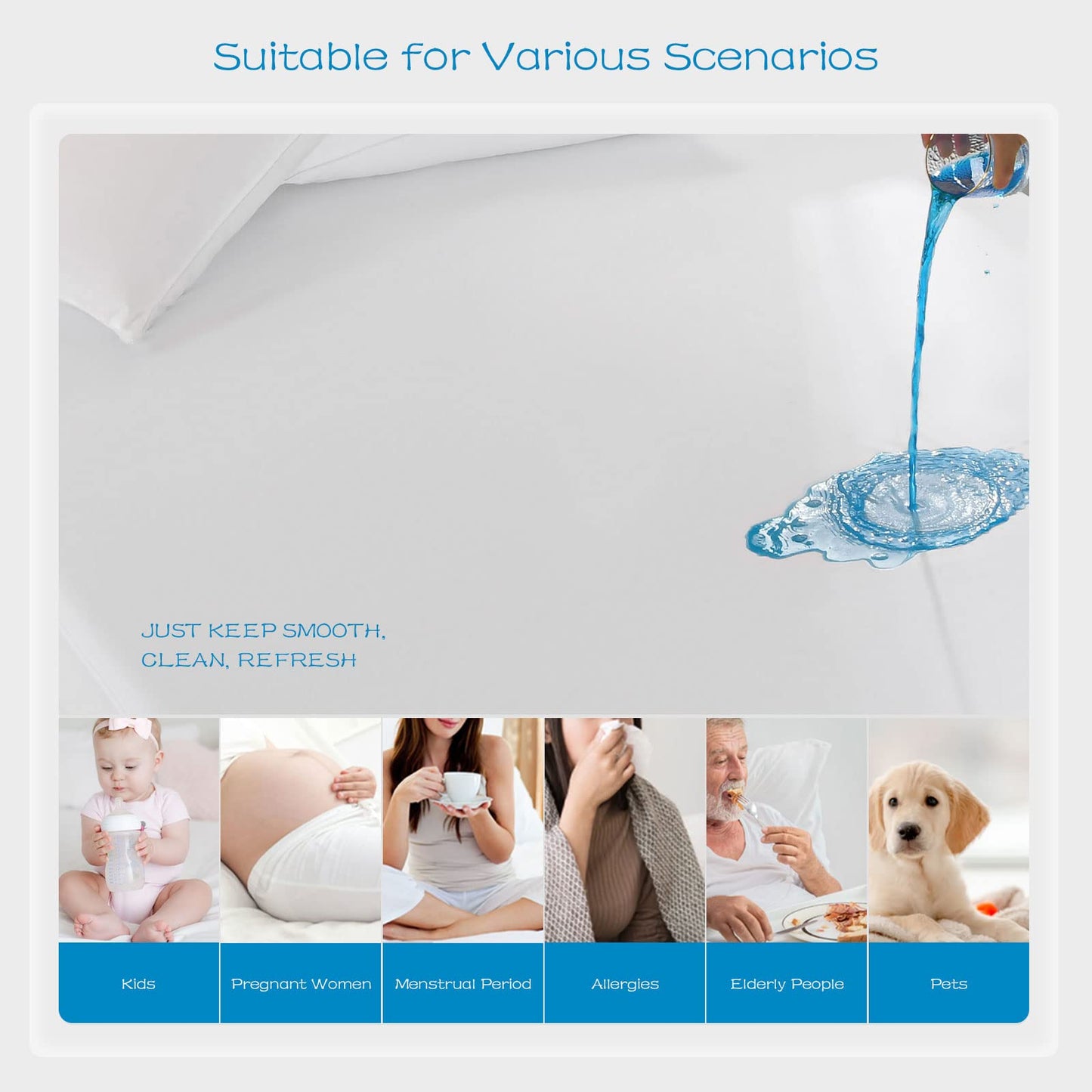 GRT 2 Pack Full Size Mattress Protector Waterproof, Breathable & Noiseless Waterproof Mattress Protector Fitted Deep Pocket from 5" to 19", Smooth Full Bed Mattress Cover Machine Washable