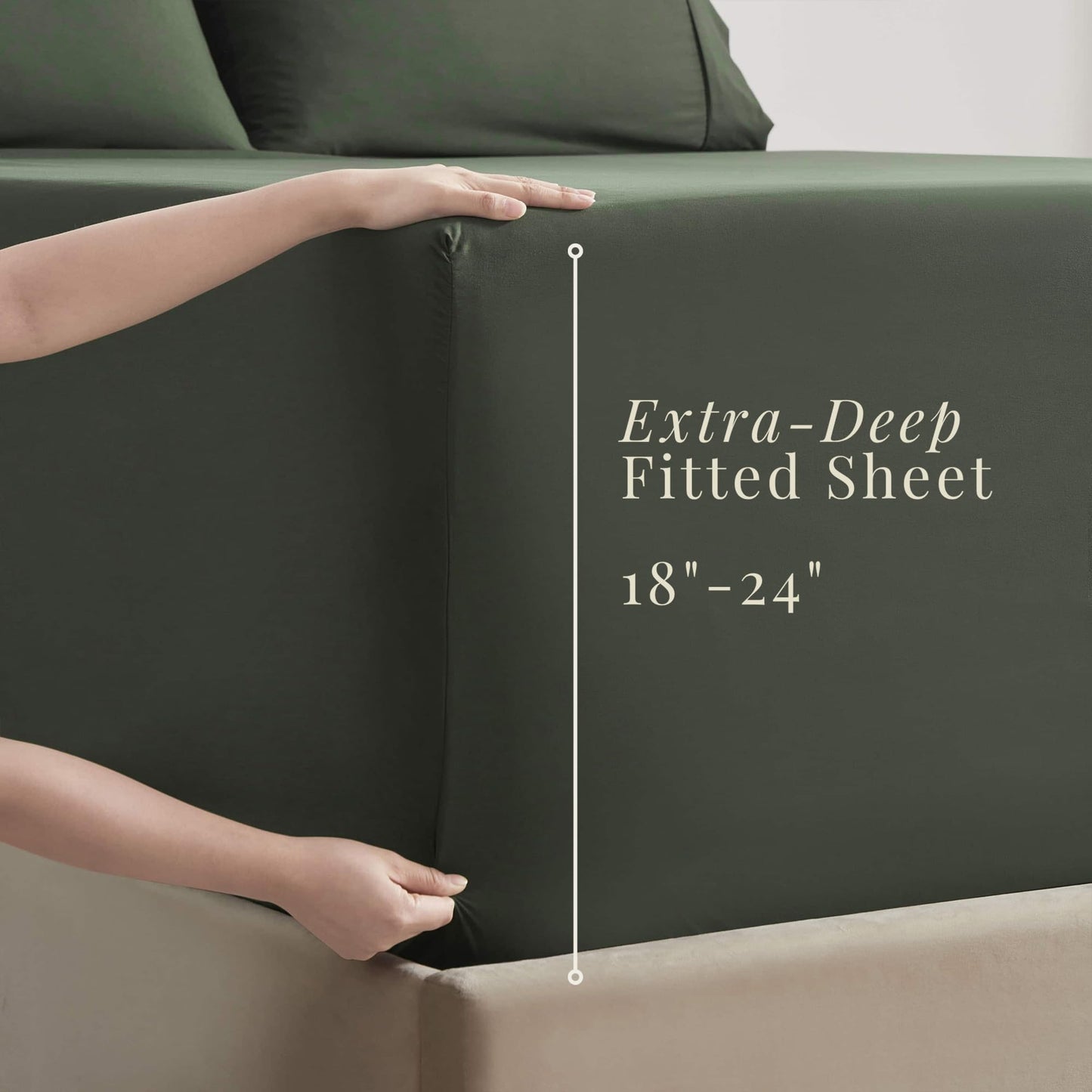 Hearth & Harbor Bed Sheets, Luxury Soft 6 Piece Bed Sheet Set Extra Deep Pocket Fitted Sheets Fits Mattress up to 21", Double Brushed Bedding Sheets & Pillowcases,