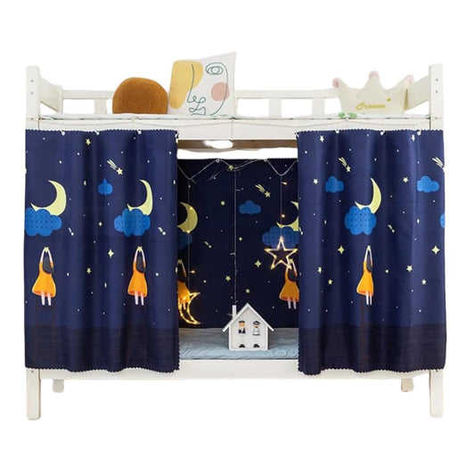 YMMMY ROSE Thicken Bunk Bed Curtains Privacy Bed Canopy Drapes Blackout Bottom Bunk Bed Curtains Breathable Dustproof Cloth Curtains Loft Bed Dorm Curtain 2 Panels