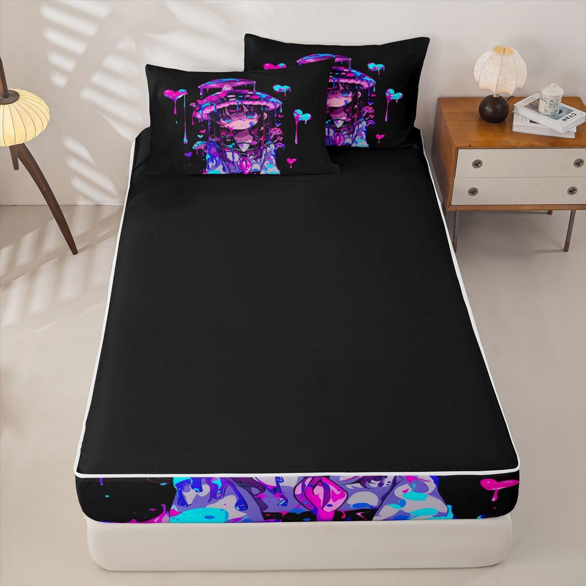 Erosebridal 3D Japanese Girl Zipper Bedding Twin Size, Anime Girl in A Sailor Uniform Kids Comforter Set - Kawaii Anime Gift Zip Up Comforter Bed in A Bag