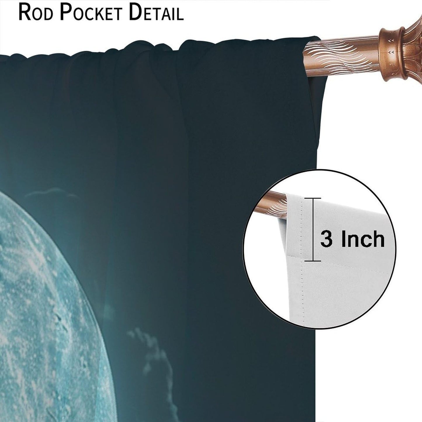 TOWINSFB Dark Night Moon Sailboat Blackout Curtains for Living Room Bedroom, Modern Star Coastal Window Curtains Rod Pocket Thermal Insulated Window Drapes, 2 Panels, Each 21" W x 45" L