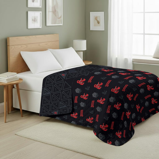 Northwest Dungeons & Dragons NAT D20 Twin Quilted Blanket, Comfy Throw, Soft Lightweight Bedding for Bed, or Couch, 60 x 90 inches