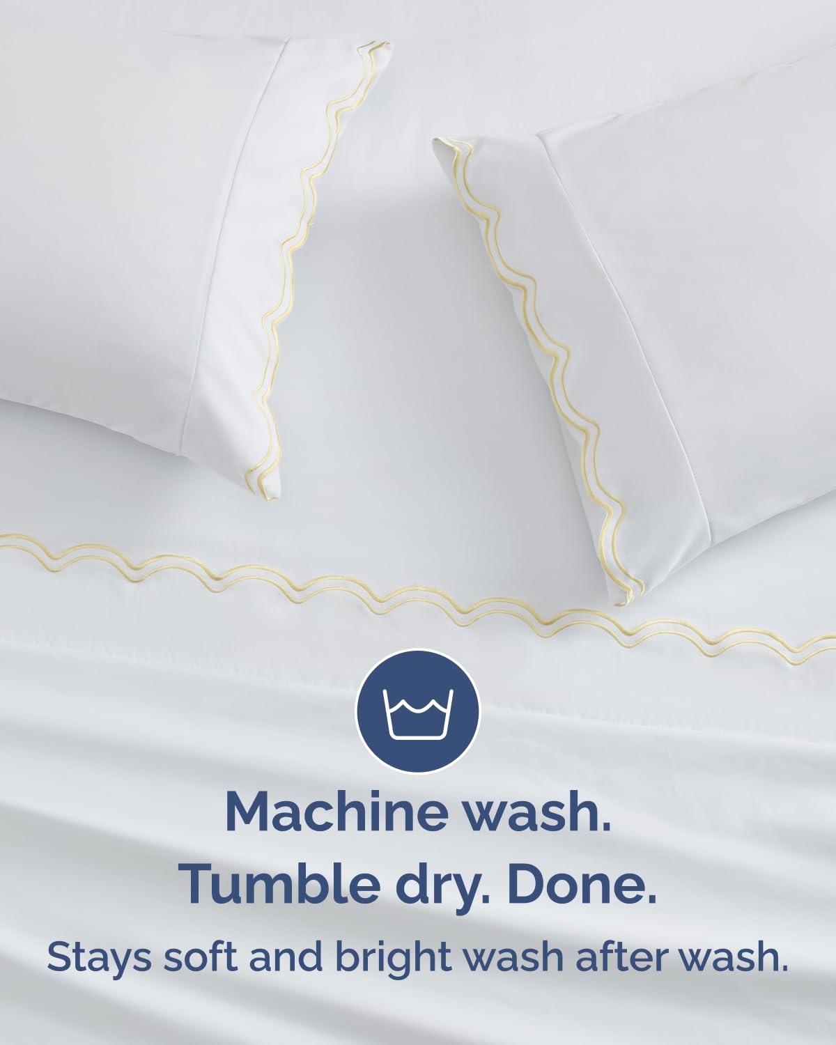 Extra Thick Heavyweight Queen Size 4 Piece Bed Sheet Set - Scalloped Edge Bedding - Soft & Wrinkle Resistant - Super Luxury Queen Bed Set - Premium Hotel Quality Sheets w/ Deep Pockets - Butter Yellow