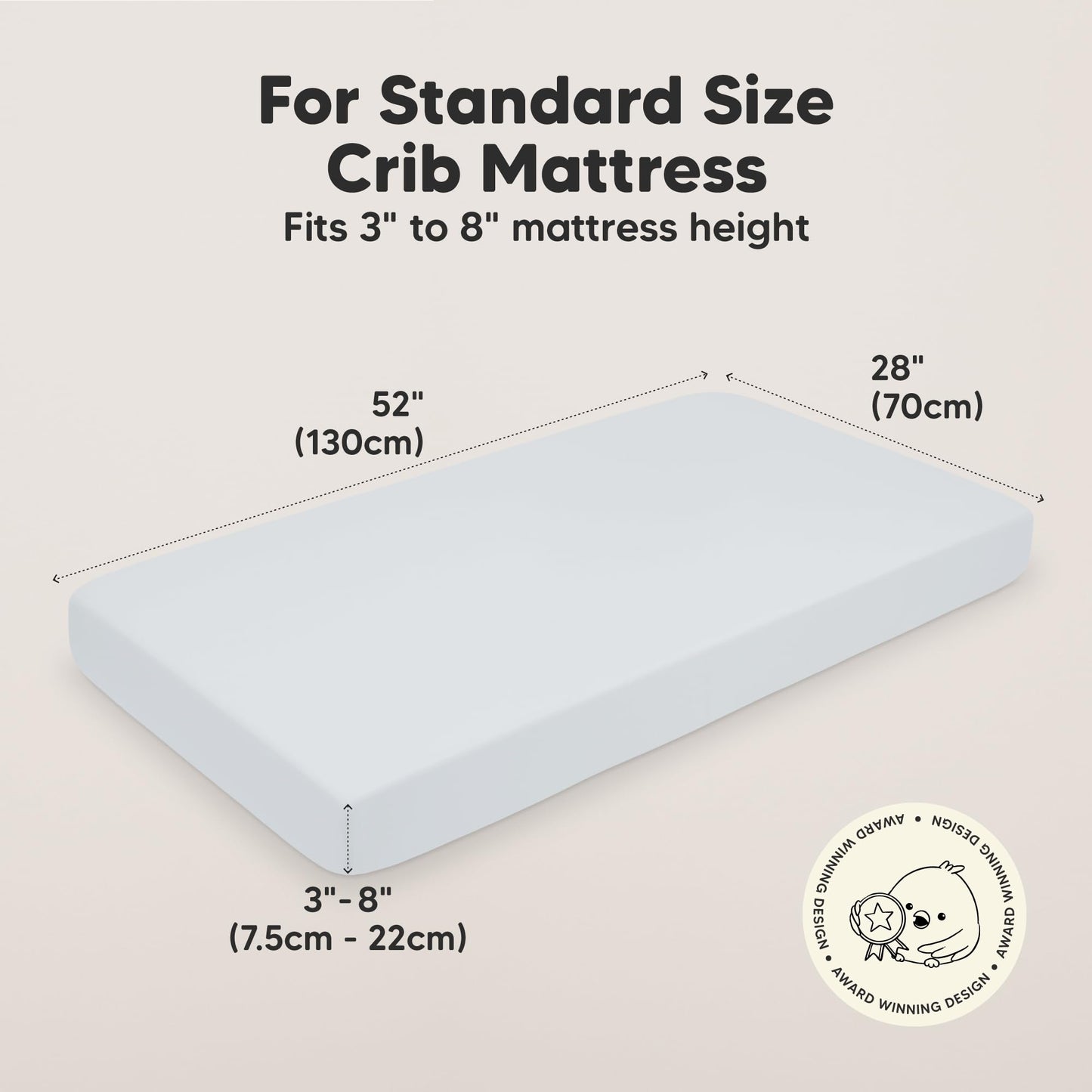 KeaBabies 2-Pack Organic Cotton Crib Sheets for Boys, Girls - 52x28 Fitted Crib Mattress Sheet Neutral, Breathable Cover for Baby Bed Set, Toddler Mattress, Soft & Cute Prints (Hazy)