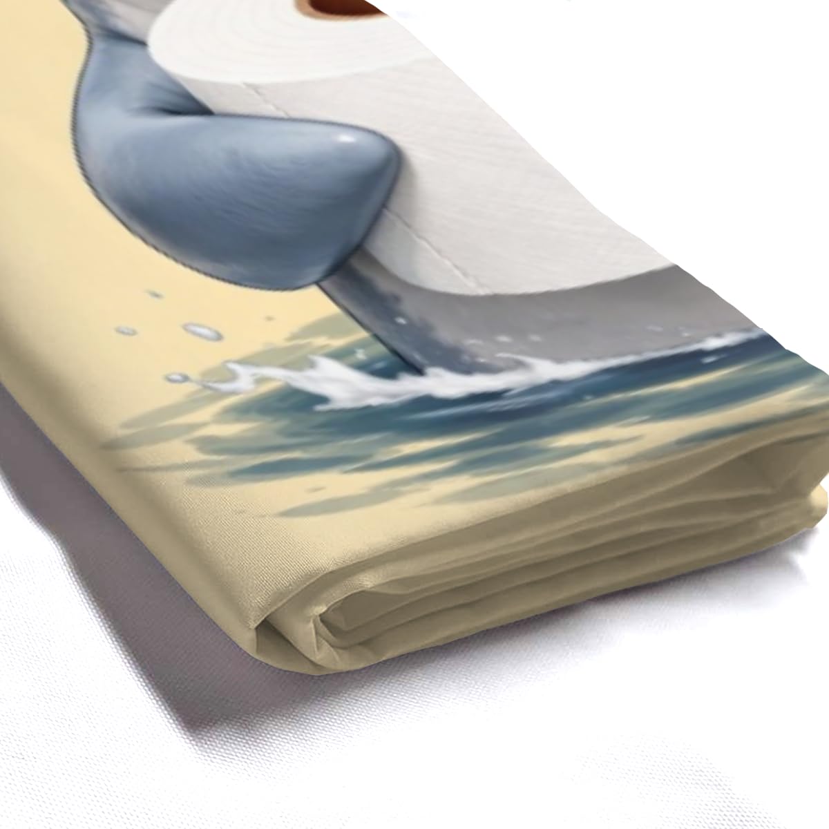 REZHOCH Funny Dolphin Shower Curtain 72x72 Inch,Cute Animal Holding Toilet Paper,Humor Art Home Bathroom Farmhouse Decor,Waterproof Fabric Bath Curtain Set with 12 Hooks