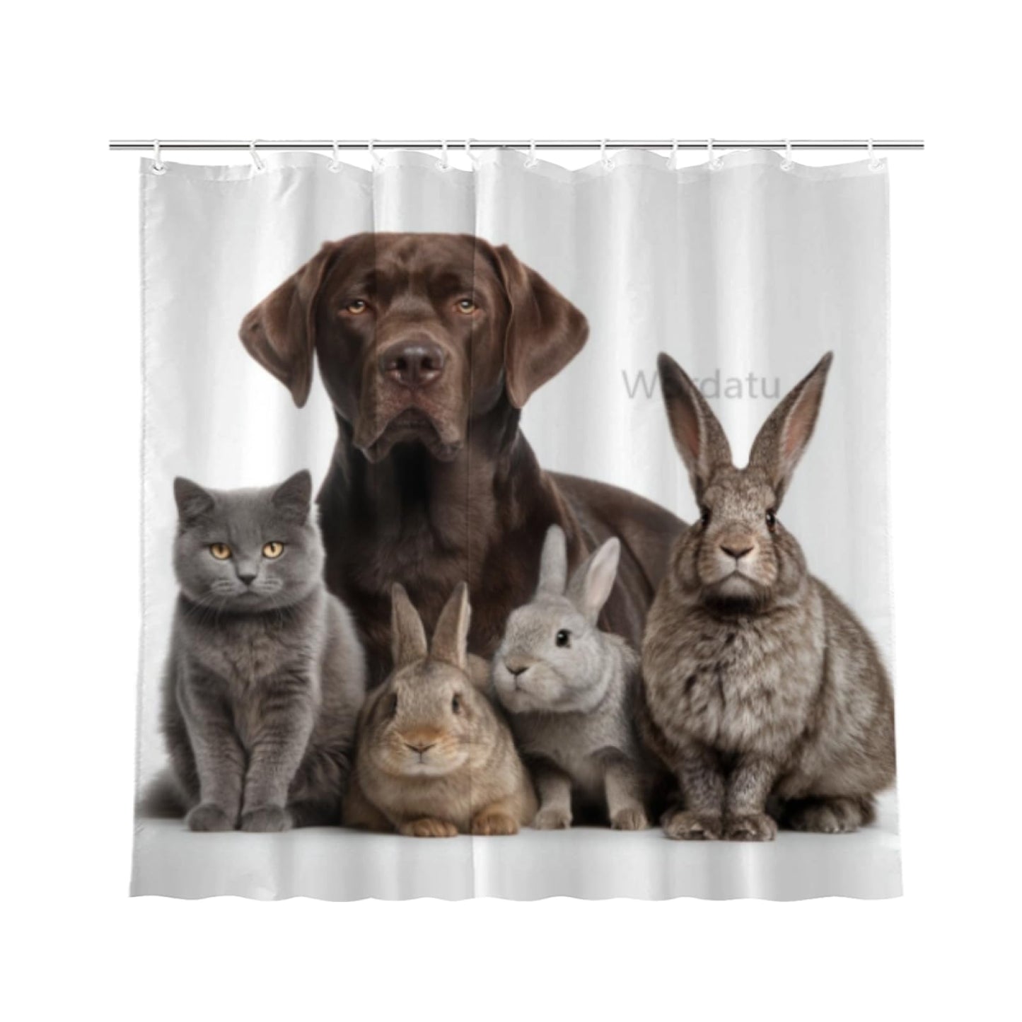 Wordatu Labrador Retriever Shower Curtain Puppy Cat Kitten Pattern Bathroom Set for Boys Pet Animal Bath Curtain Waterproof Curtain Bathtubs Decor 72x72