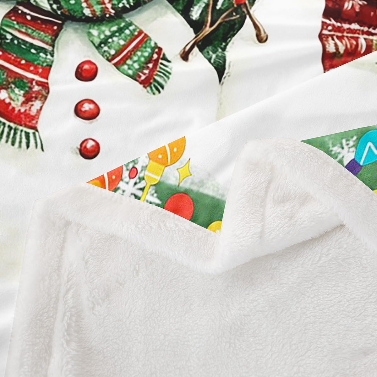 Erosebridal Kids Merry Christmas Sherpa Blanket Baby 30"X40" Kawaii Snowman Fleece Blanket for Kids New Year Cute Snowflake Throw Blanket Green Decorative Sofa Couch Plush Bed Blanket