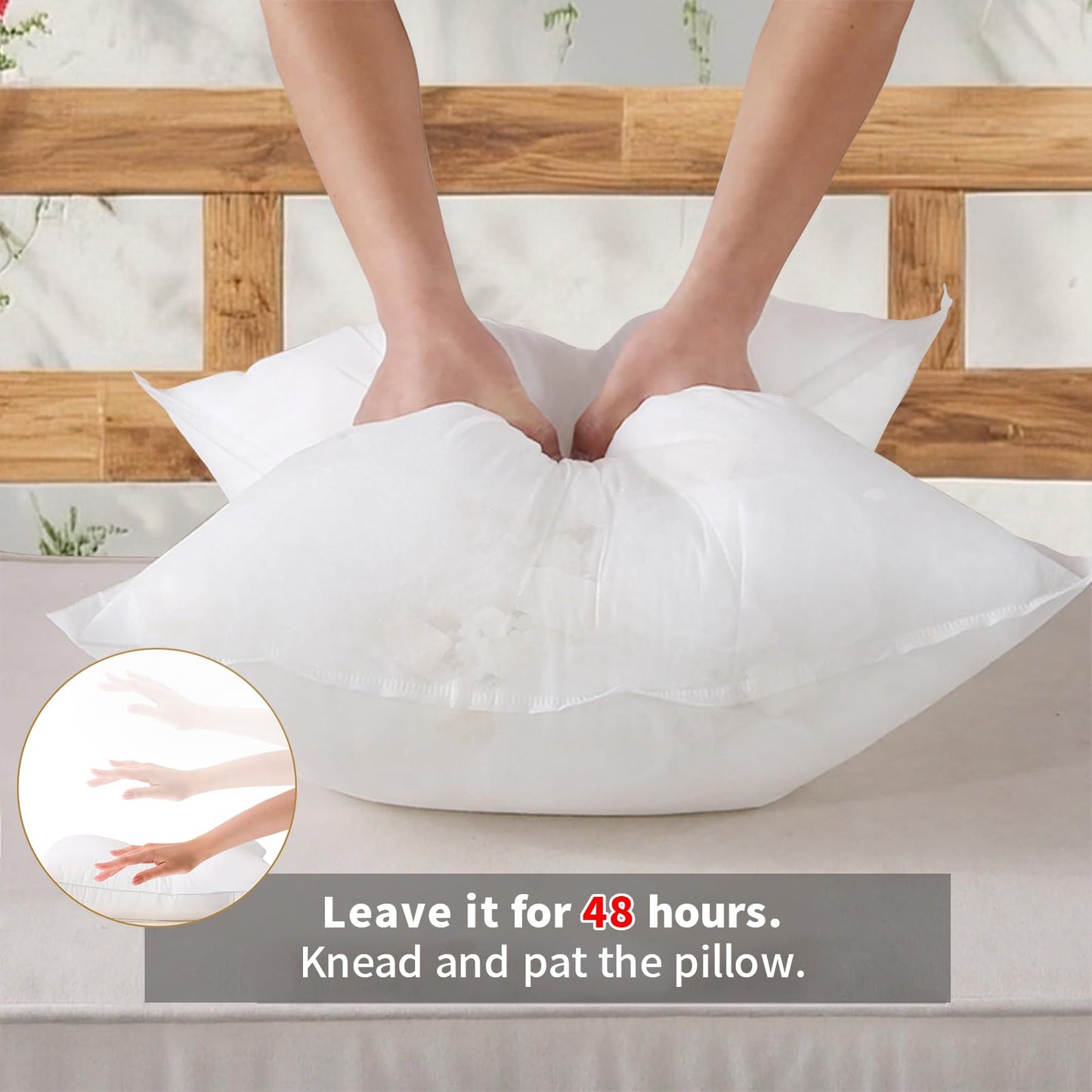 ZOALXZNT Twin Size Bolster Cushion and Back Pillow PP Cotton and Shredded Sponge Inserts for Outdoor or Indoor Twin Daybed and Porch Swing Bed, Insert ONLY (White, 36.5 * 20in)