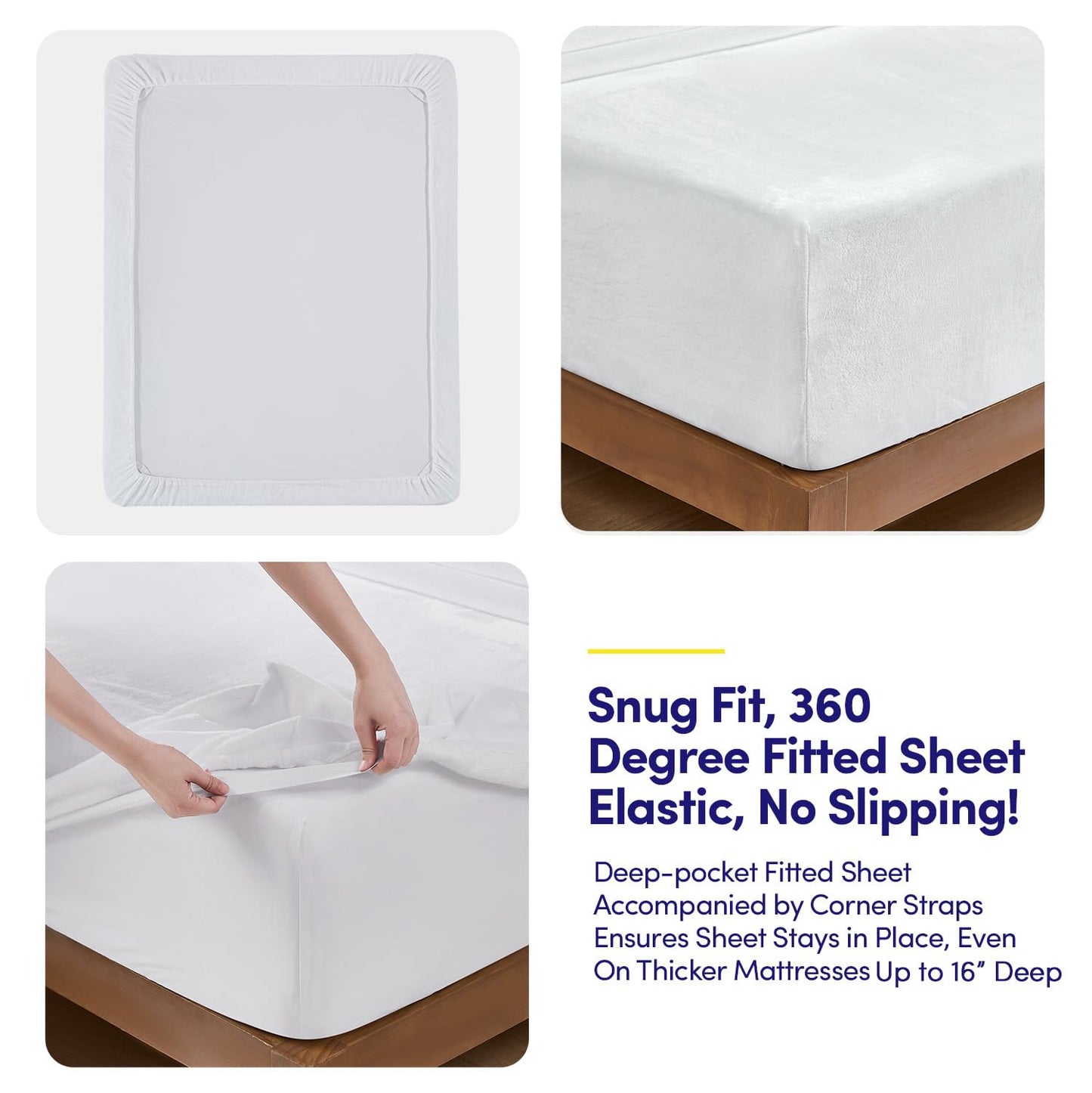 Fleece Sheets King Size – Deep Pocket Bedding Toasty Warm Microfleece Bed Sheets for Cold Weather Fall/Winter Comfort – Micro Fleece Fitted Sheet, Flat Sheet & Pillowcases