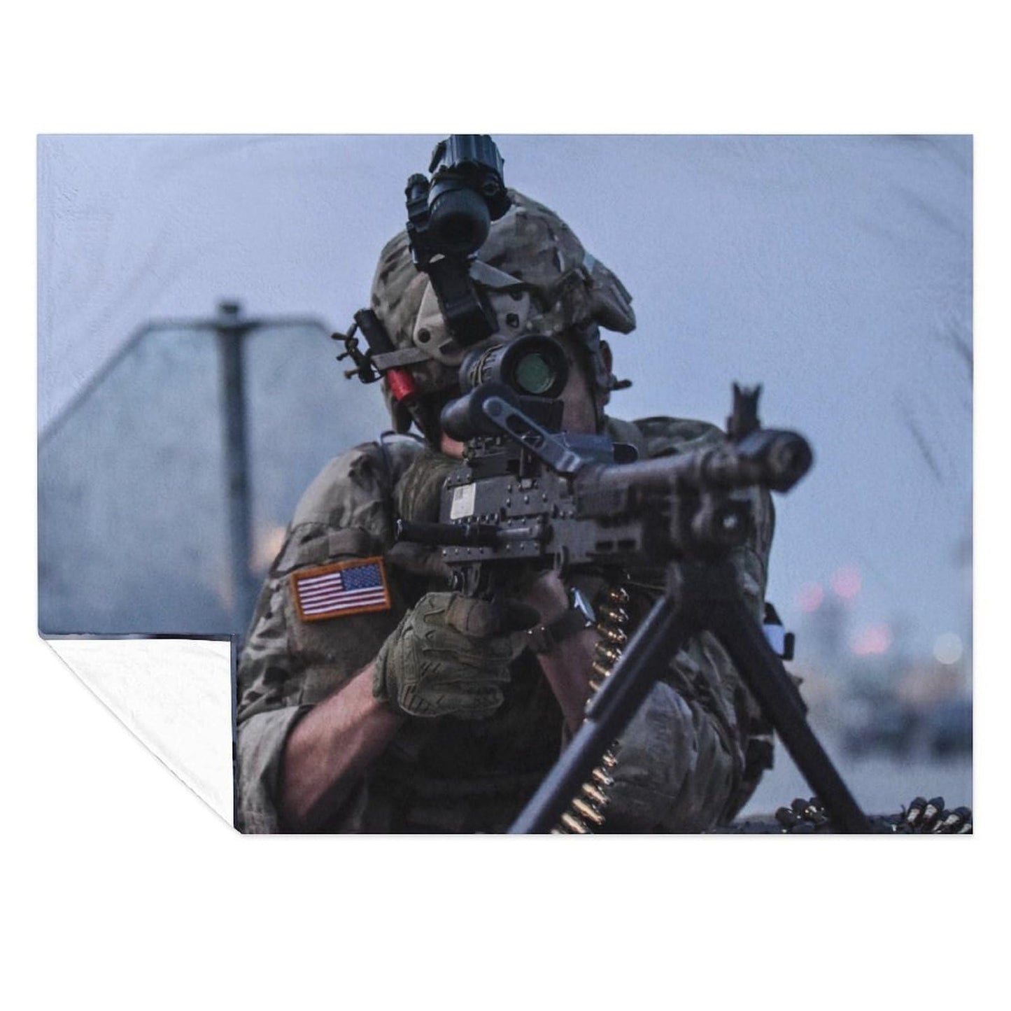 Military Art Flannel Blankets Featuring Fully Armed Special Forces Soldiers(3) Flannel Blanket Wool Soft Blanket Lightweight Plush Suitable for Sofa, Bed, Comfortable Sofa 30x40in（75x100cm）