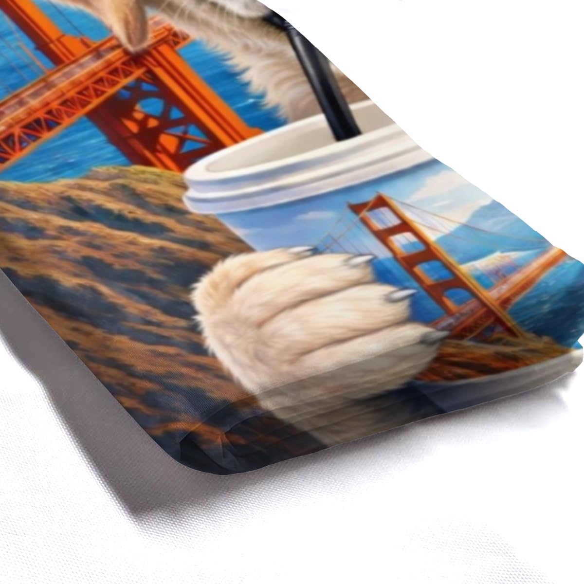 LFINKARTGOGO Golden-Gate-Bridge Labrador Retriever Shower Curtain 72x72 Inch with 12 Hooks Coastal Cityscape Bathroom Decor Cute Puppy Waterproof Washable Polyester Bath Curtain