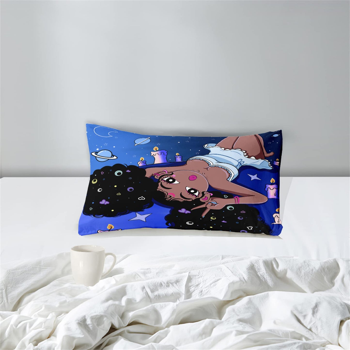 CAFCIOYG African Black Girls Comforter Set Twin African American Black Girls Bedding Set for Bedding Bedroom, All Seasons, 1 Comforter with 1 Pillowcase