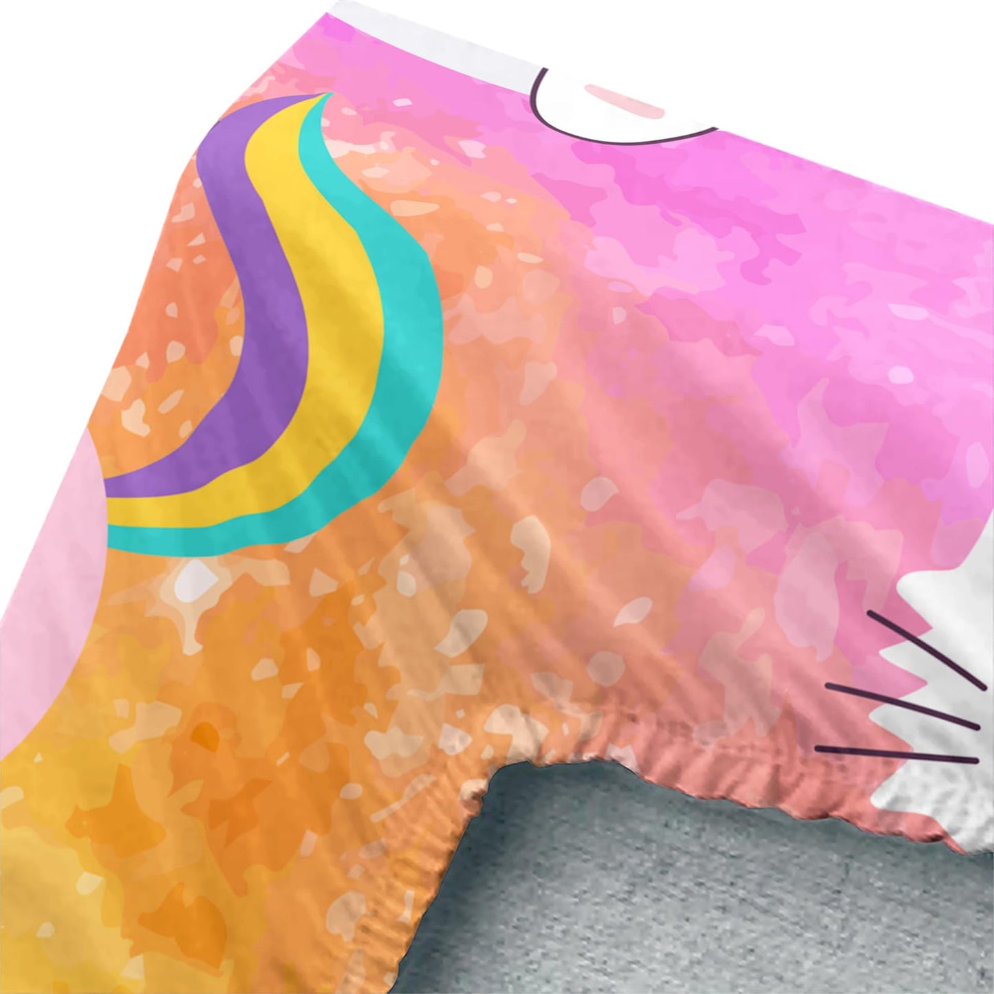 Axolotl Cat Sheet Twin Size,Kawaii Cartoon Cat Sheets Set 4Pcs,Cute Rainbow Flat Sheet,Cute Animal Printed Bed Set with 1 Fitted Sheet 1 Flat Sheet 2 Pillowcases,Pink Blue