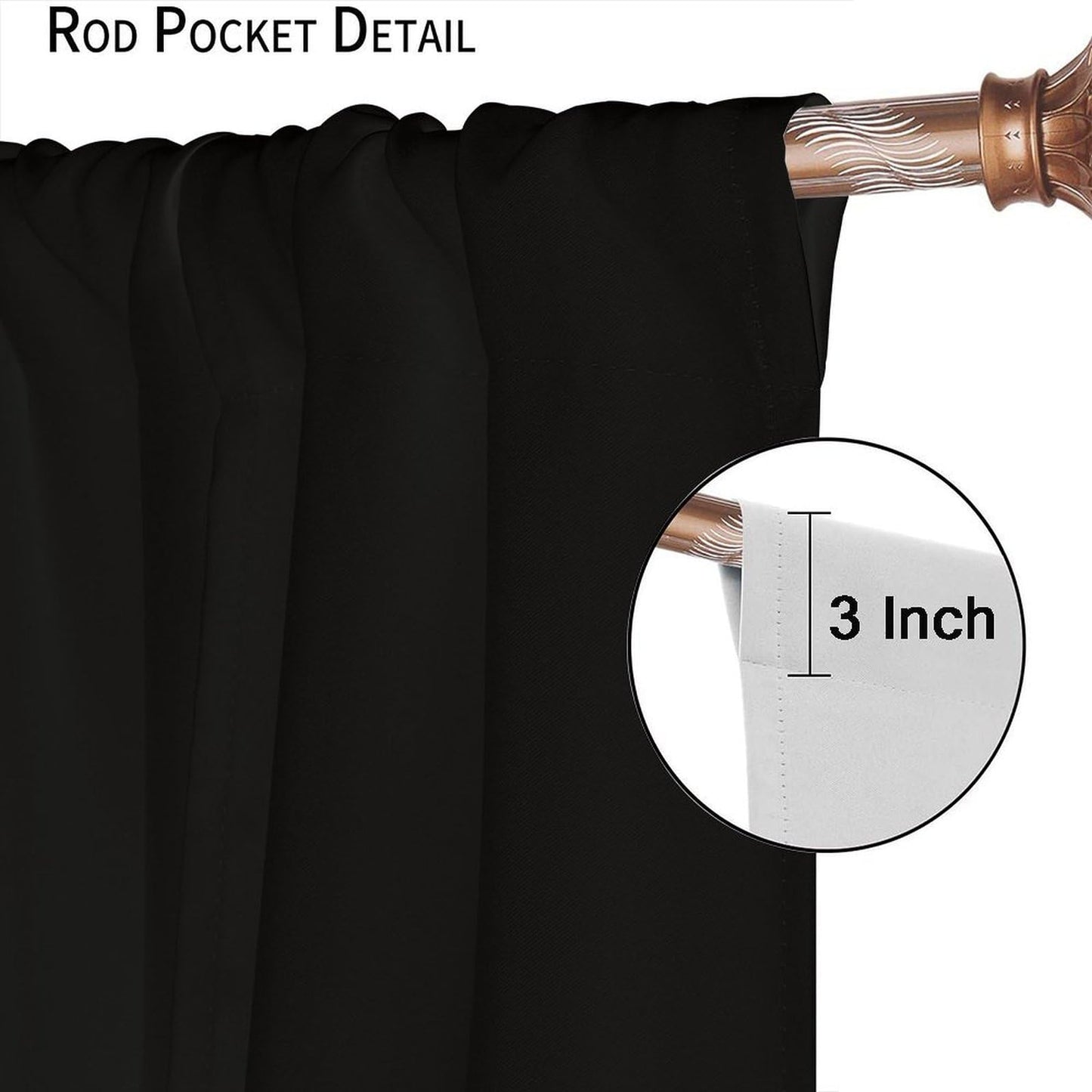 Fblifil Simple Luxury Eiffel Tower Curtain Black Background, Gold Eiffel Tower, Exquisite Home French Romantic Printed Rod Pocket Window Treatments for Bedroom Living Room Decor 42" W X 45" L