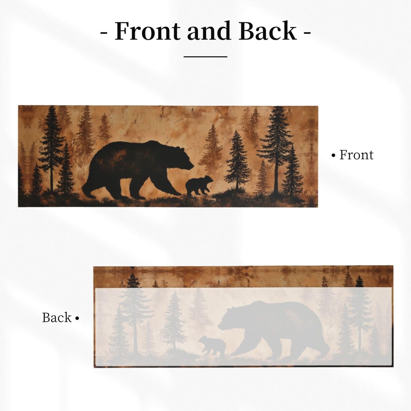 Worltoldb Forest Bear Curtain Valance Short Rod Pocket Window Treatment for Living Room Bedroom Kitchen Bathroom 1 Panel 54" W x 18" L