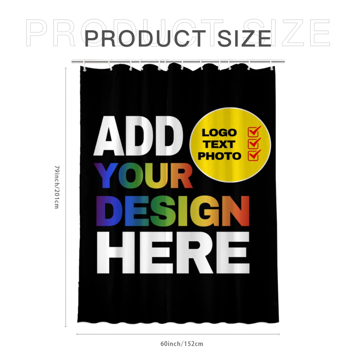 Custom Shower Curtain Design Your Own Text Logo Photo for Bathroom Personalized Shower Curtains Customized Shower Curtains Funny Personalized Gifts 60x79 inch
